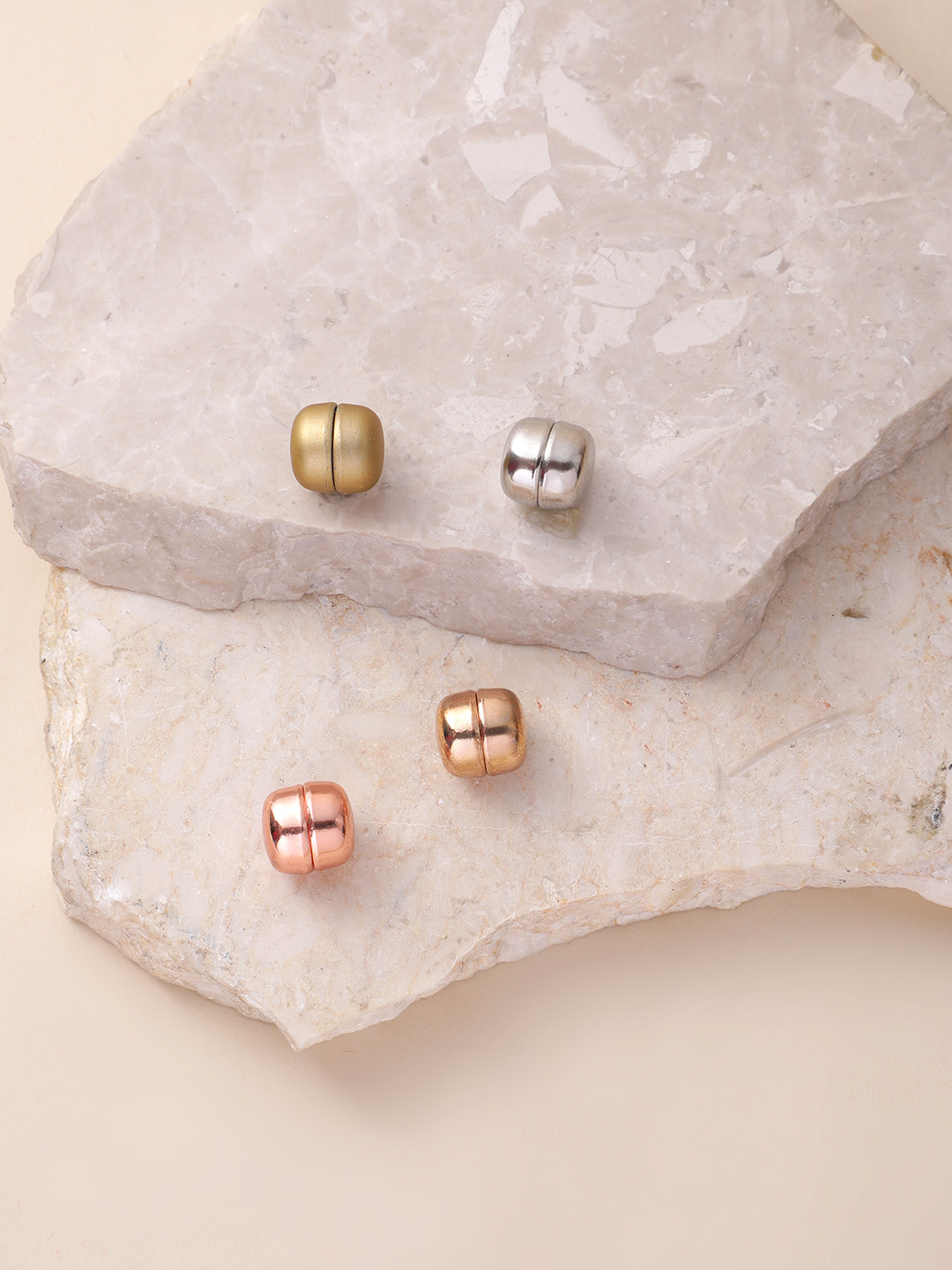 Leeza Store Set of 4 Silver, Gold Rose, Grey, Gold Matte Finish Magnetic Hijab Pins