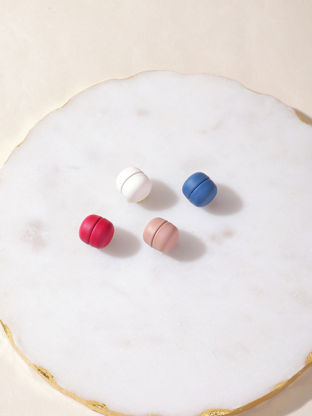 Leeza Store Set of 4 Red, Cream, White, Blue Matte Finish Magnetic Hijab Pins