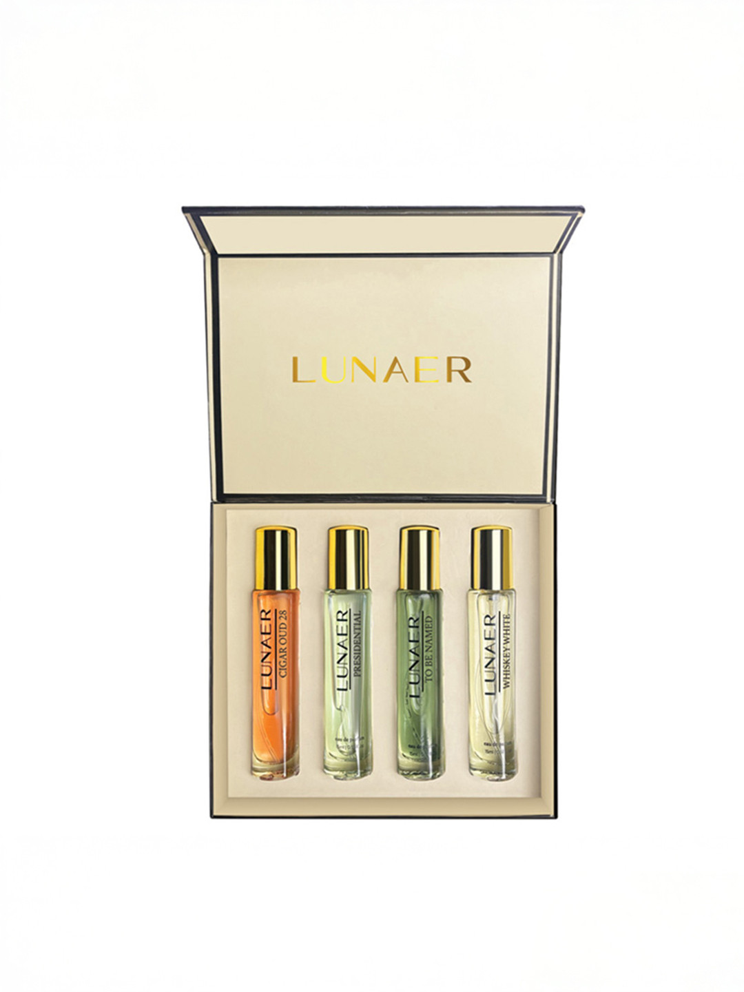 LUNAER Set Of 4 Presidential, To Be Named, Whiskey White & Cigar Oud EDP - 15 ml Each