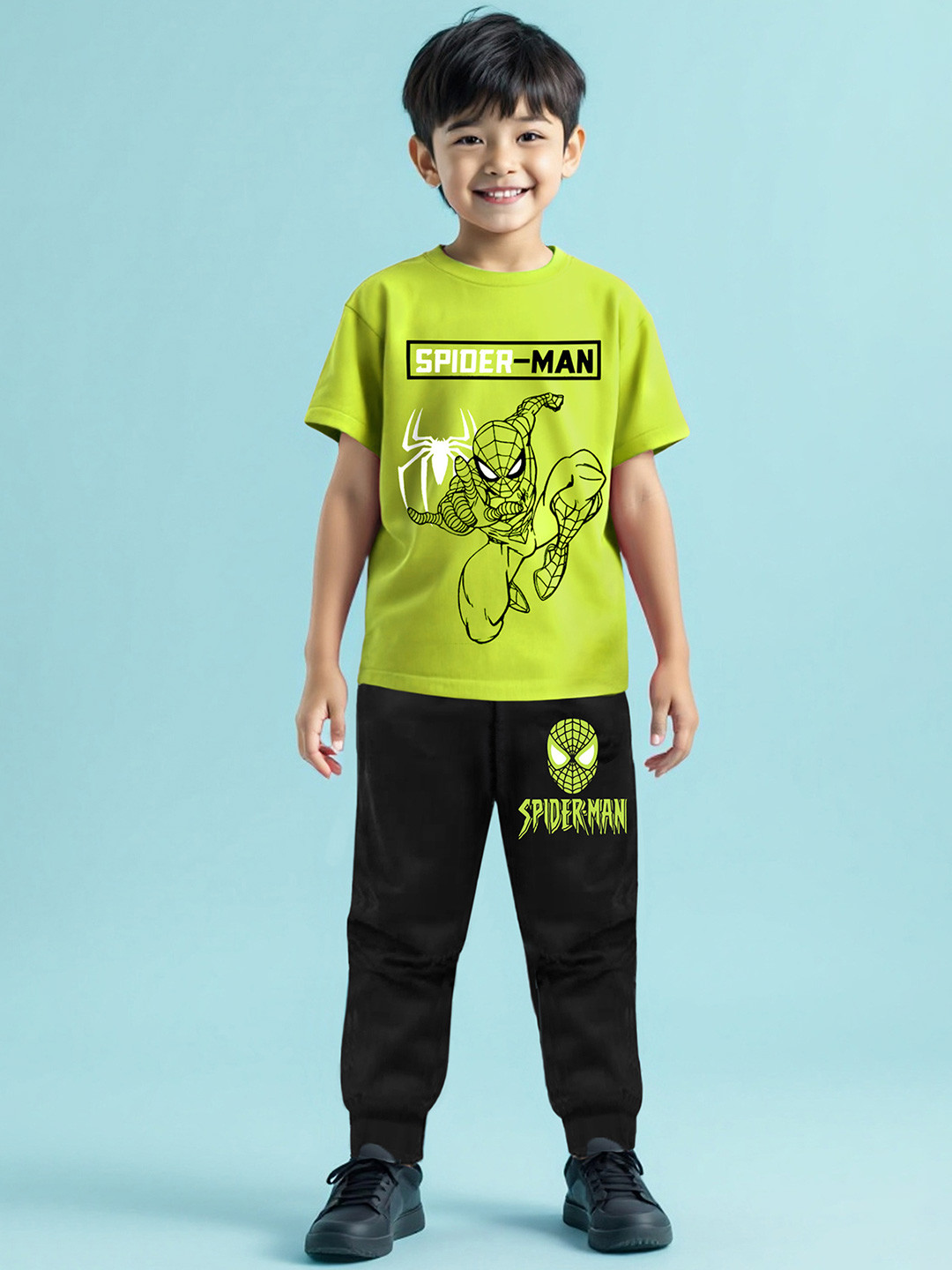 YK Marvel Boys Printed T-Shirt and Track Pant