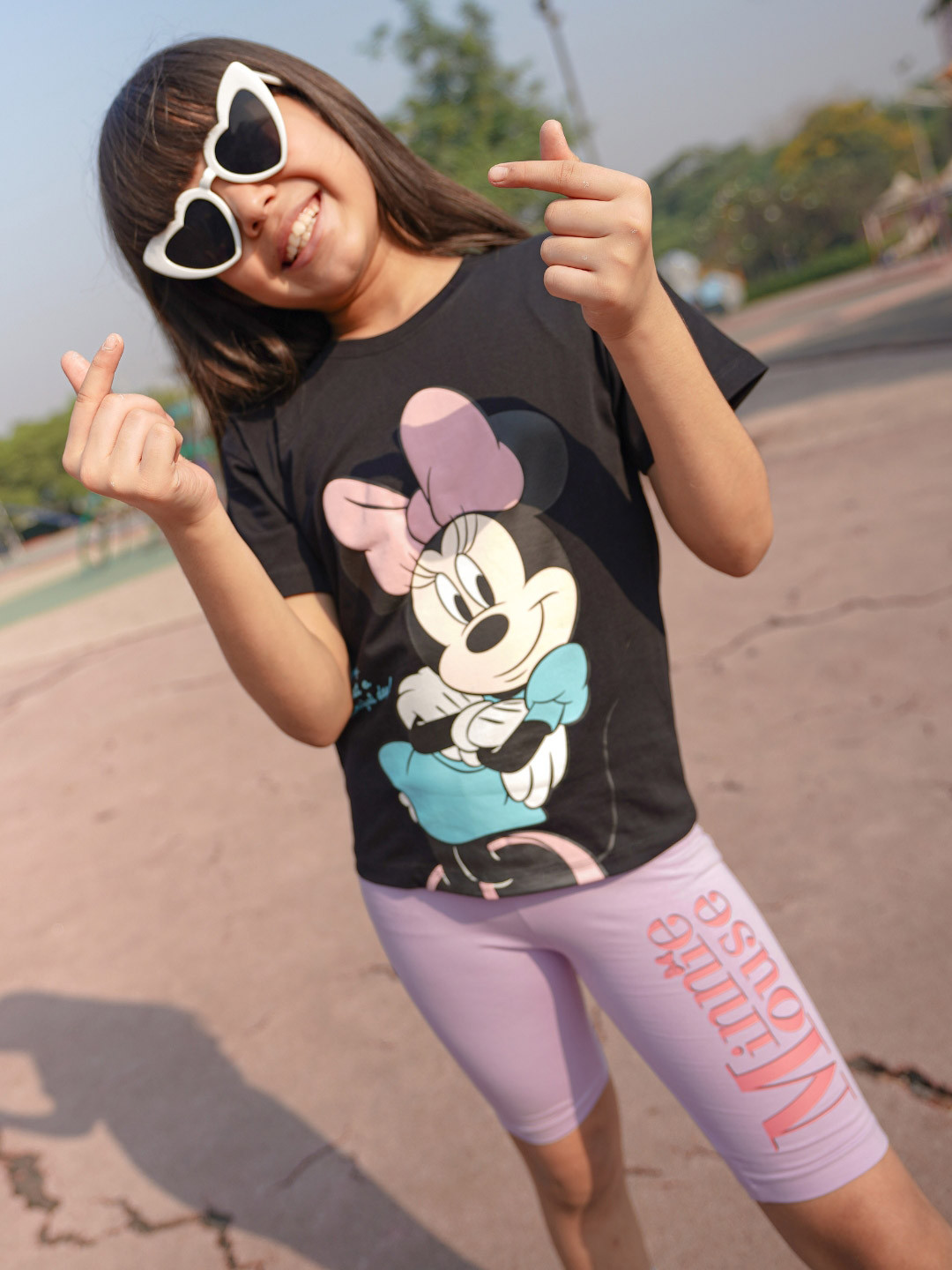 Nap Chief Infants Girls Minnie Mouse Printed Cotton Cycling T-shirt With Shorts