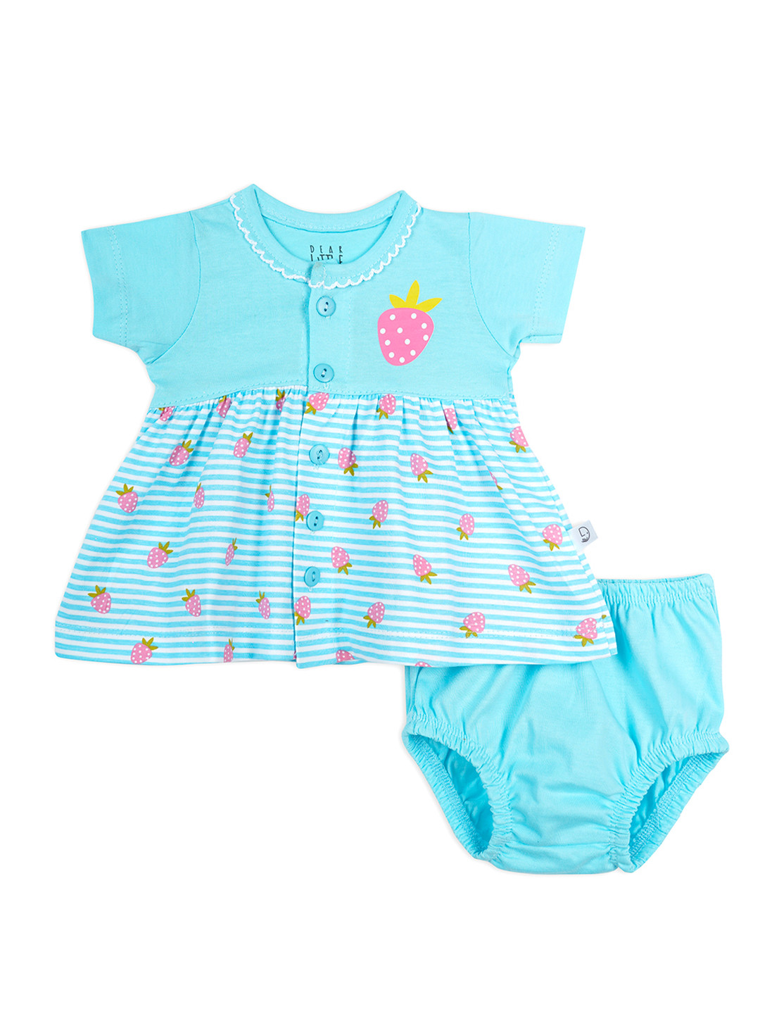 Dear Little Girls Pack Of 2 Printed Cotton A-Line Dress With Bloomer
