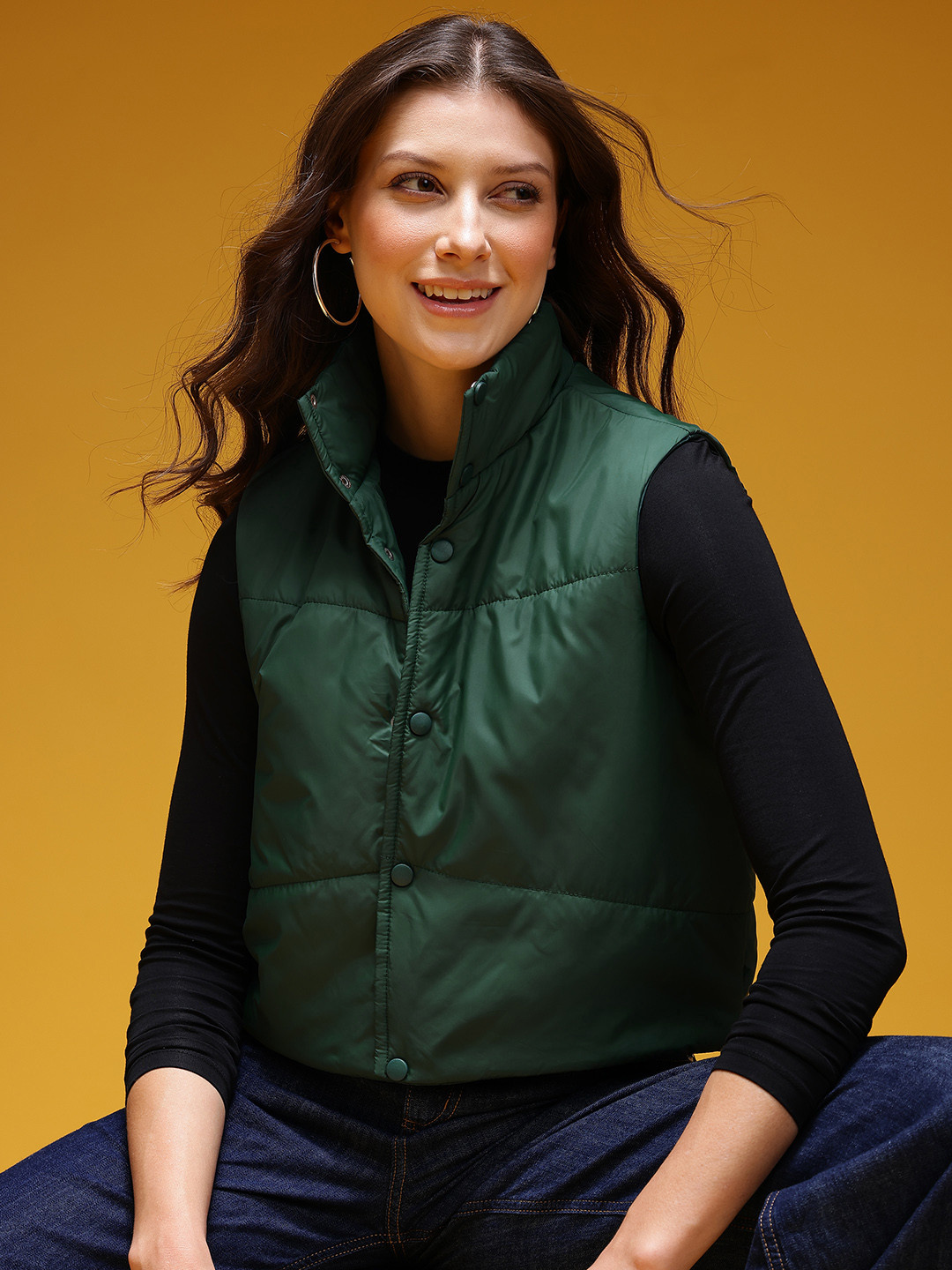 HERE&NOW Women Crop Gilet Jacket