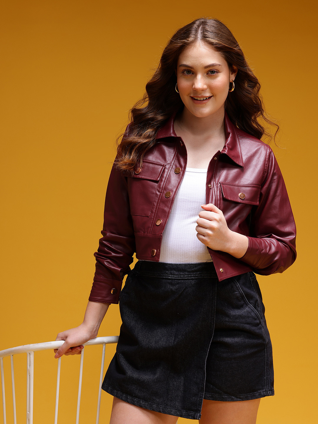 HERE&NOW Crop Biker Jacket