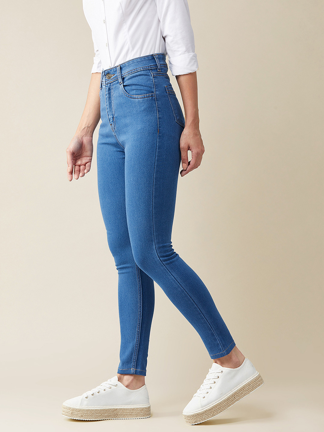 The Roadster Lifestyle Co. Women Skinny Fit High-Waisted Denim Jeans