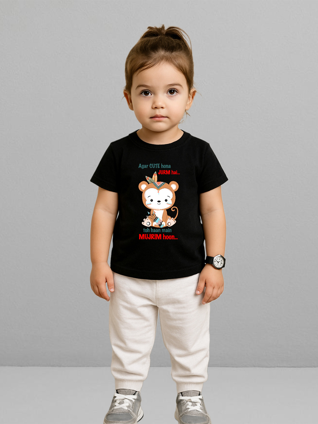 YK X First Laugh Boys Graphic Printed Round Neck Cotton T-shirt