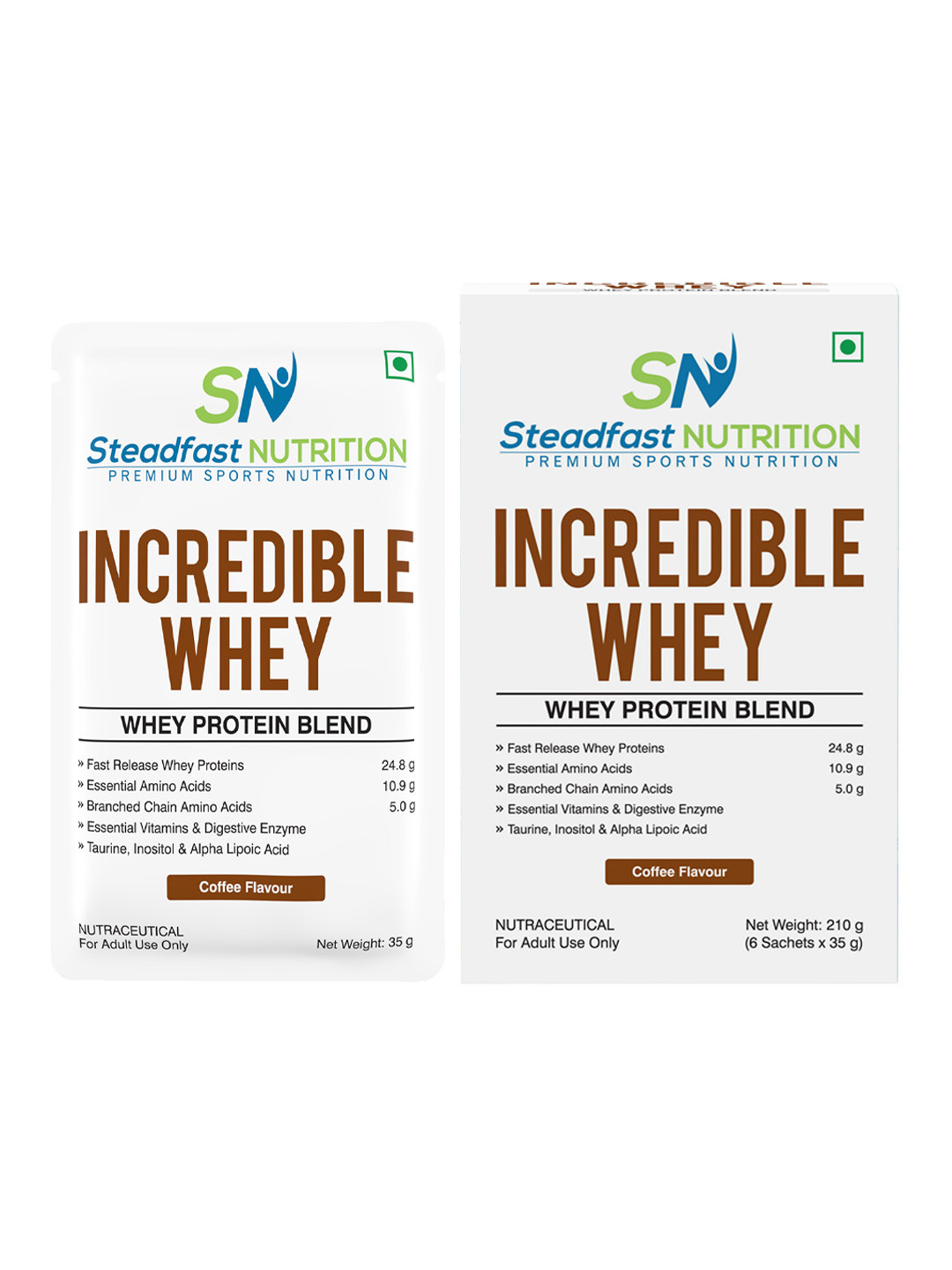 Steadfast Nutrition Set 2 Incredible Whey Protein An Incredible You Coffee 6 Sachets 420g