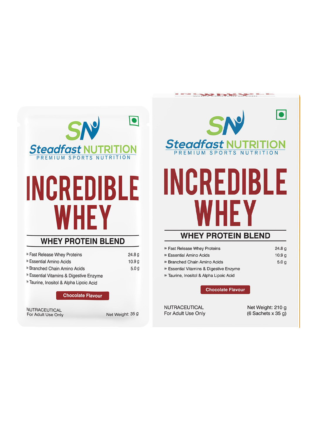 Steadfast Nutrition Set 2 Incredible Whey Protein An Incredible Chocolate 6 Sachets 420g