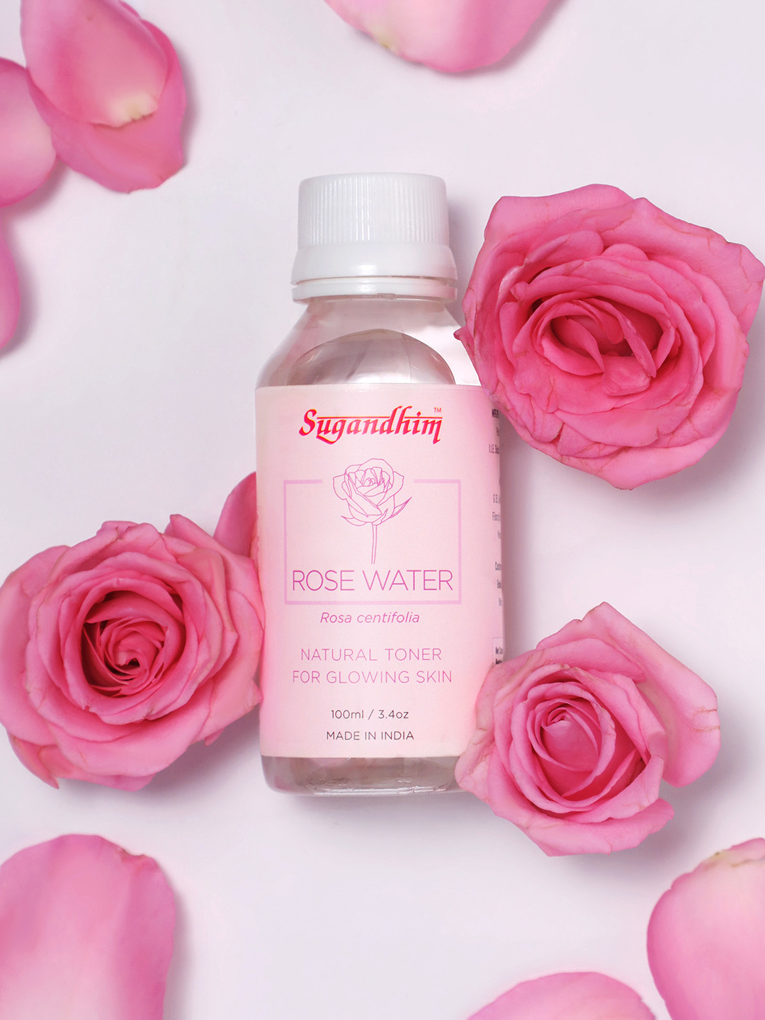 Sugandhim Rose Water Facial Toner Hydrating & Brightening Mist for Glowing Skin - 100ml