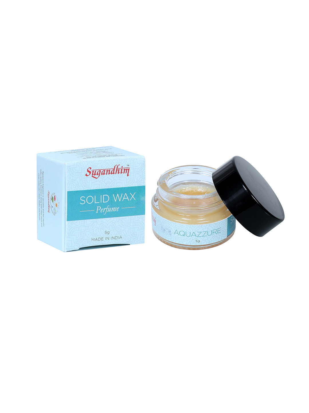 Sugandhim Aquazzure Long-Lasting Wax Perfume Compact & Invigorating Scent - 5g