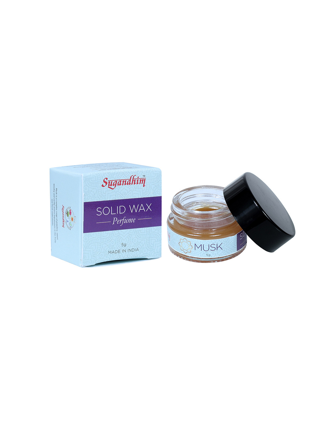 Sugandhim Musk Solid Wax Perfume Long-Lasting & Rich Fragrance - 5g