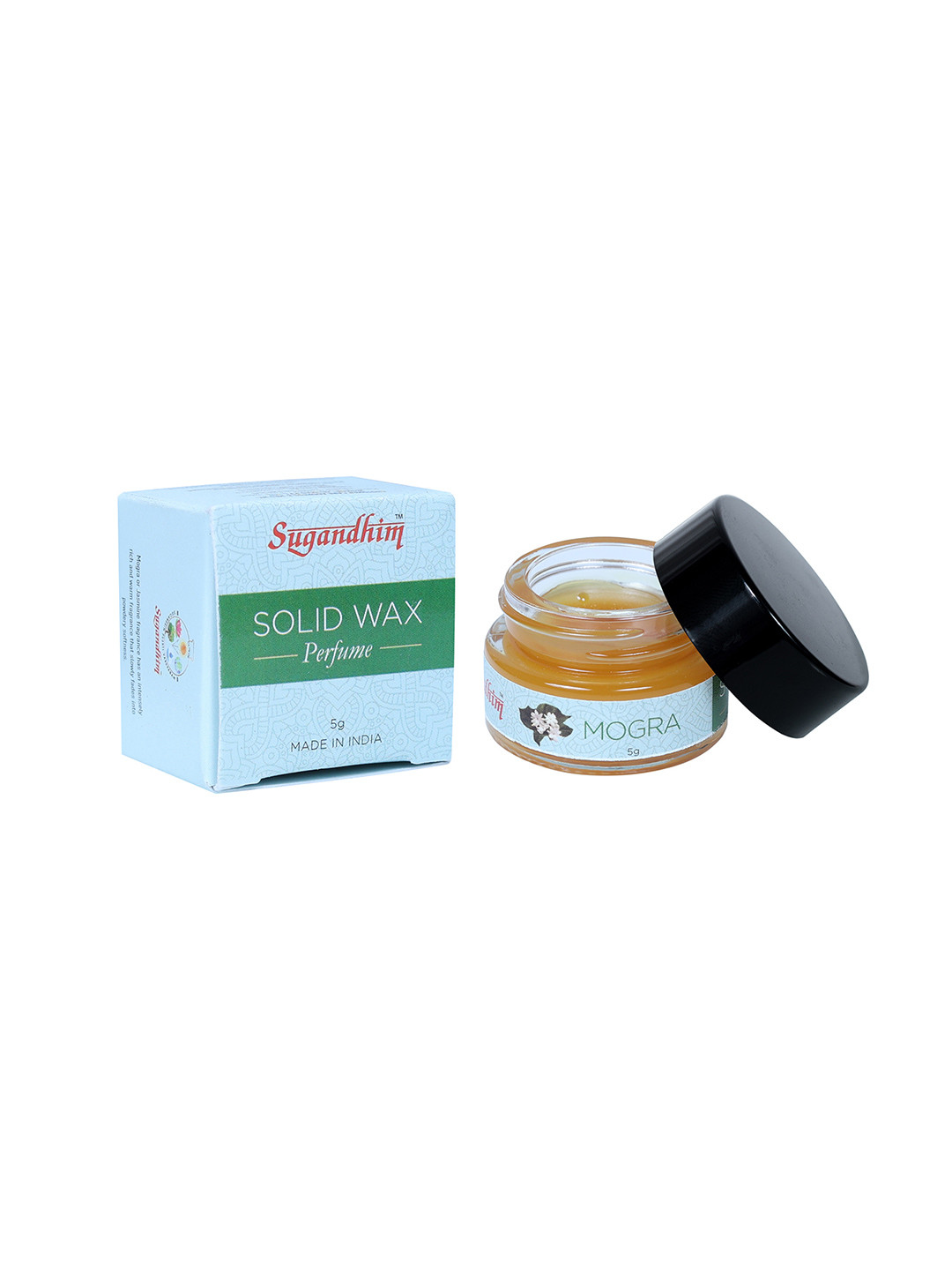 Sugandhim Mogra Solid Wax Perfume Long-Lasting & Floral Fragrance - 5g