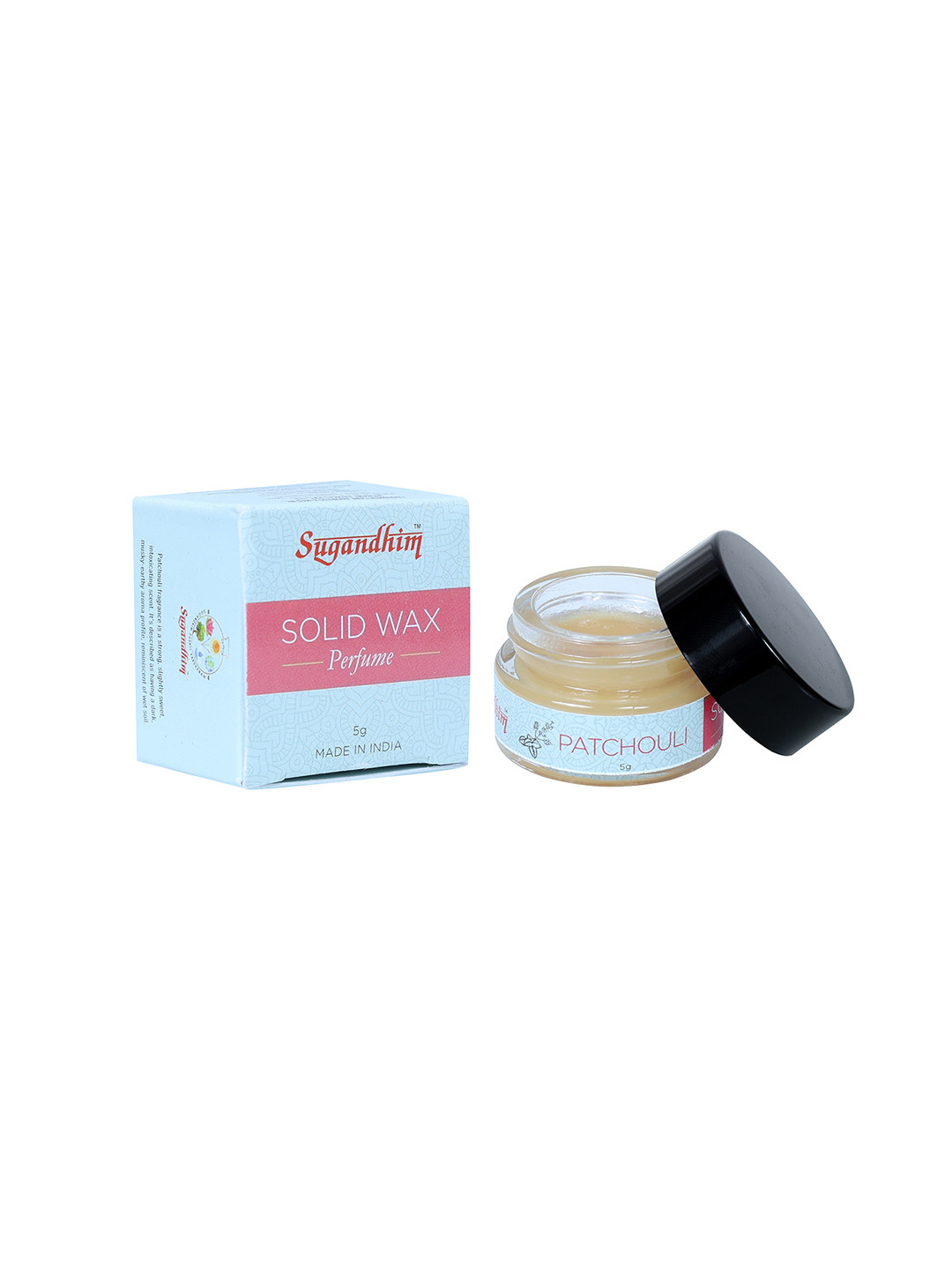 Sugandhim Patchouli Long-Lasting Wax Perfume Compact & Deep Scent - 5g