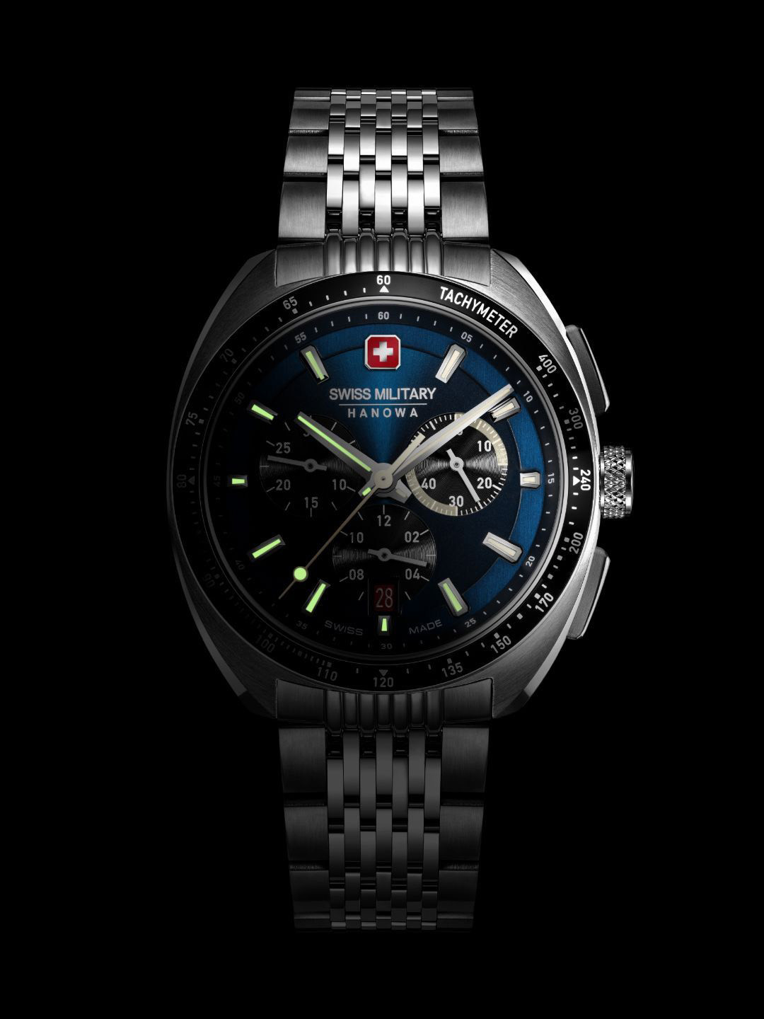 SWISS MILITARY HANOWA Men Round Dial Analogue and Digital Swiss Made Watch