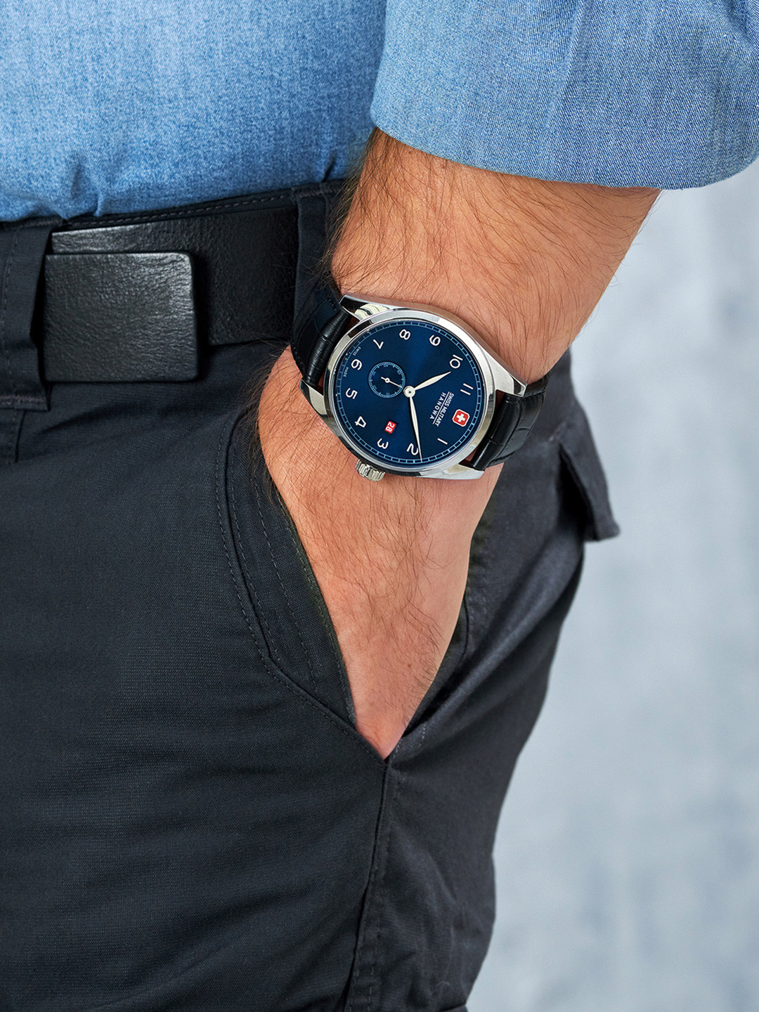 SWISS MILITARY HANOWA Lynx Men Stainless Steel Textured Straps Analogue Swiss Made Watch