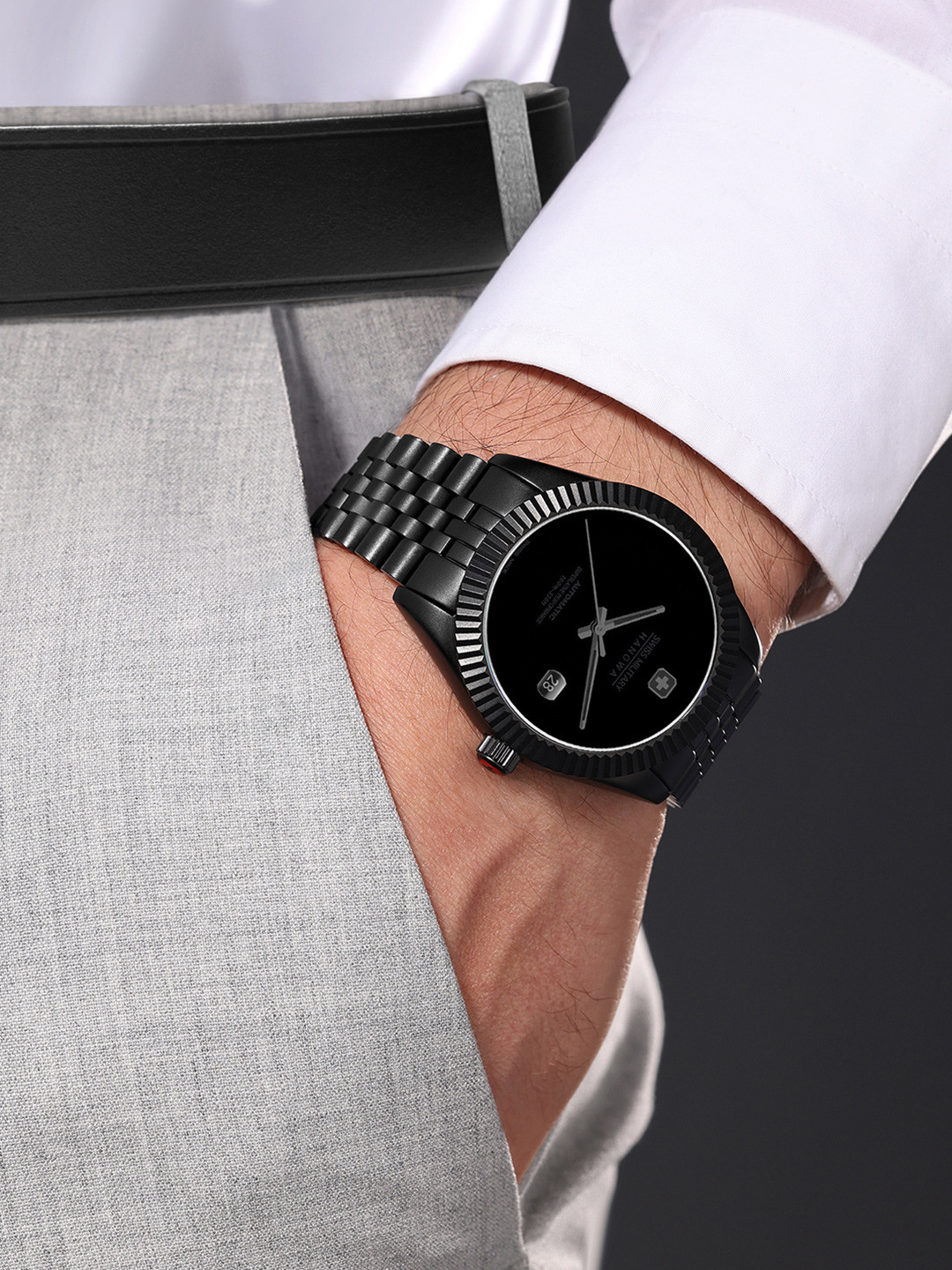 SWISS MILITARY HANOWA Men Dial & Stainless Steel Automatic Swiss Made Watch SMWGL0005530