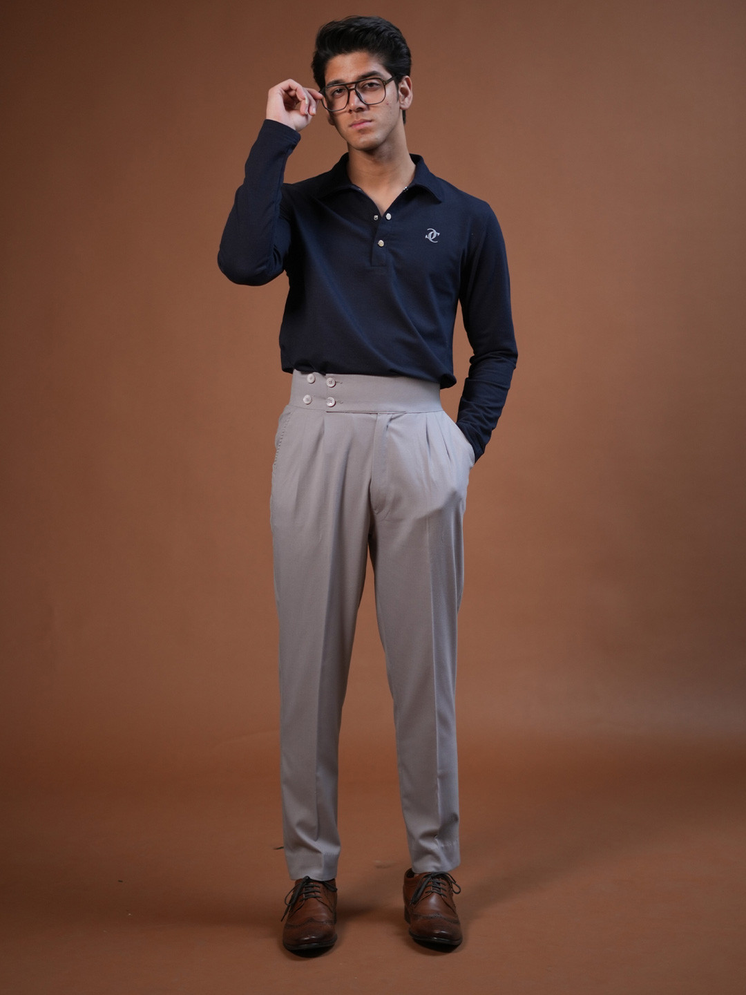 CABIN COMFY Men Solid Polo Collar Cotton T-shirt