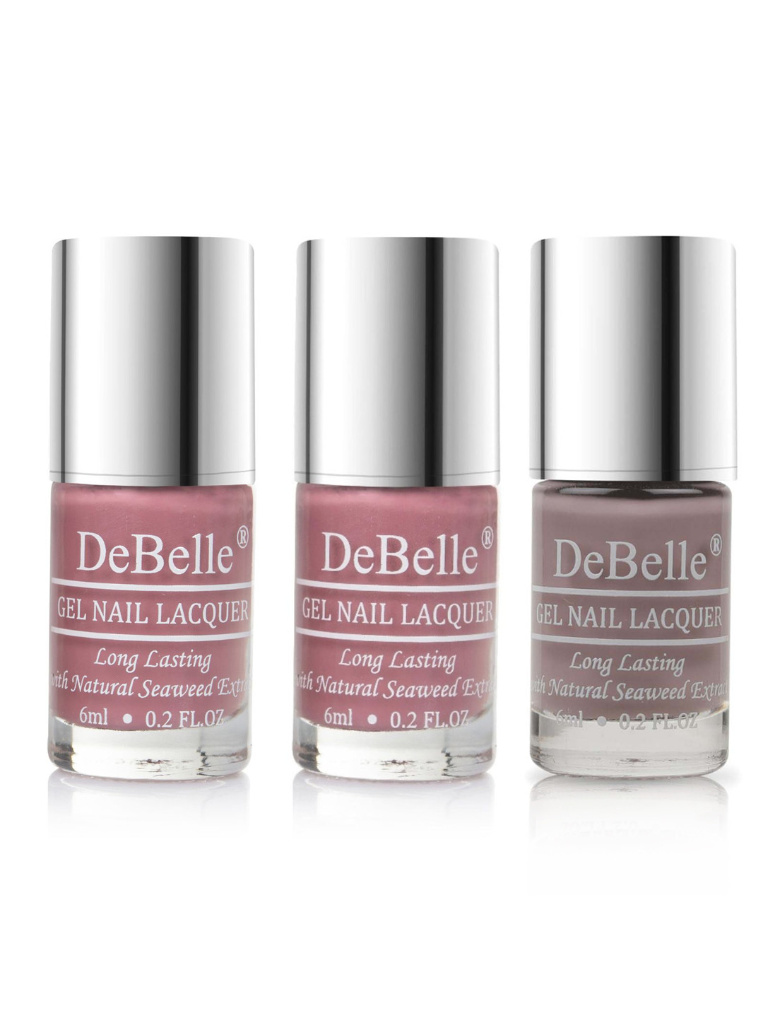 DeBelle Set Of 3 Long Lasting Gel Nail Lacquer With Seaweed Extract - 6ml Each