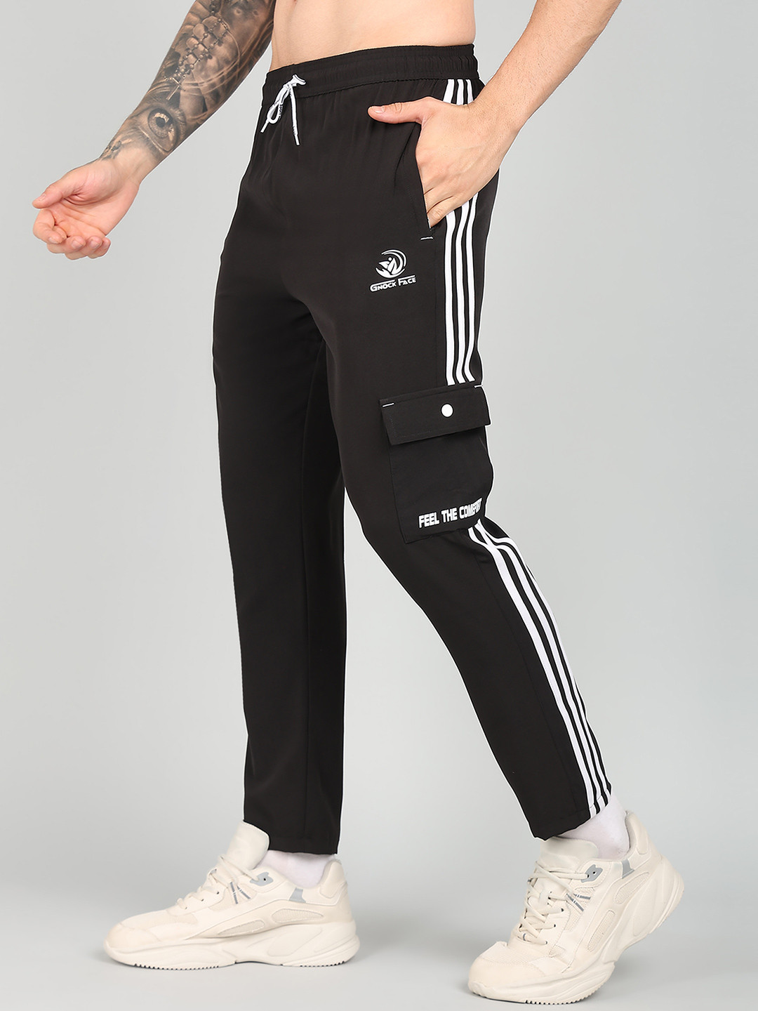 GNOCKFACE Men Mid-Rise Cargo Track Pant