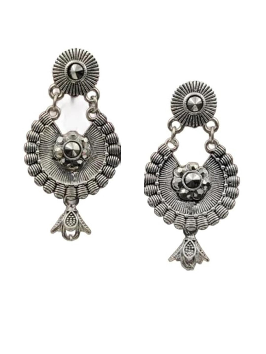 Fashion Doc Silver-Plated Pearls Beaded Circular Hoop Earrings