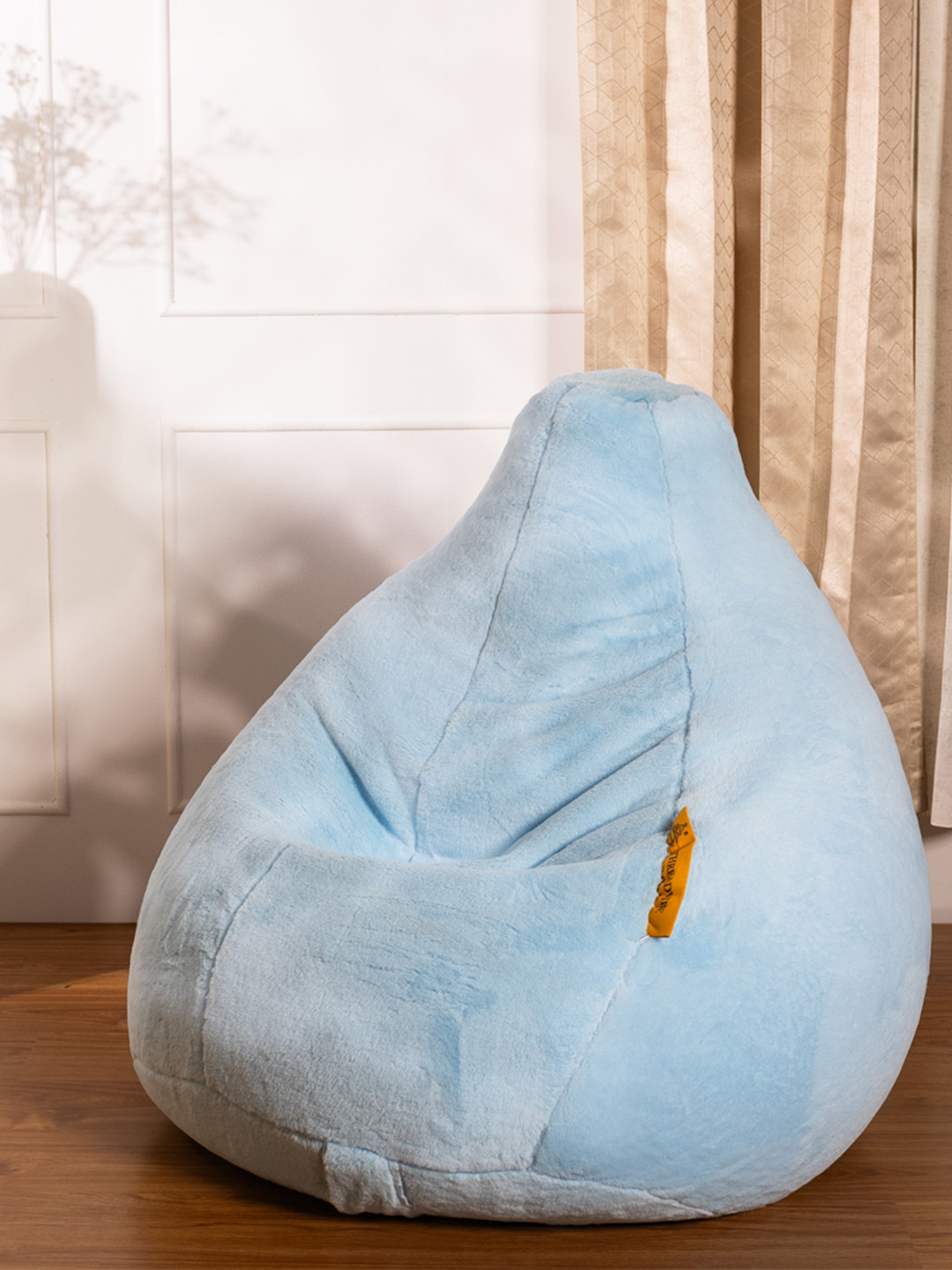 THREADVIBE LIVING Sky Blue Teardrop Bean Bag With Beans Filled