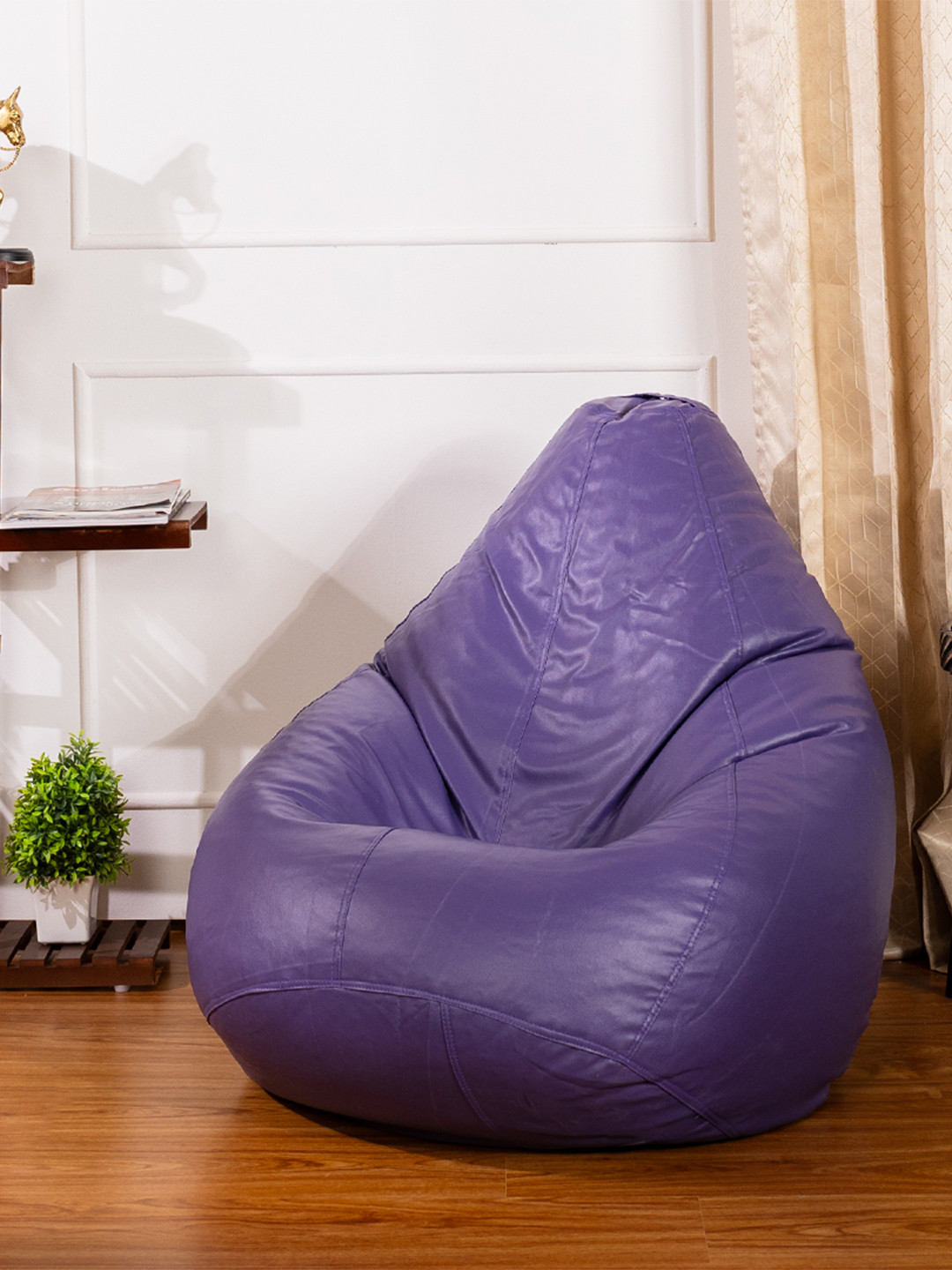 THREADVIBE LIVING Purple Teardrop Bean Bag with Bean