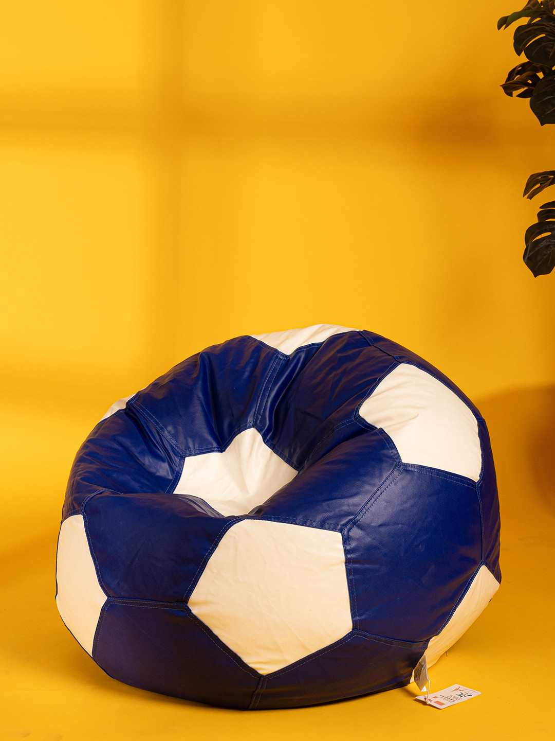 THREADVIBE LIVING Blue & White Football Bean Bag With Beans