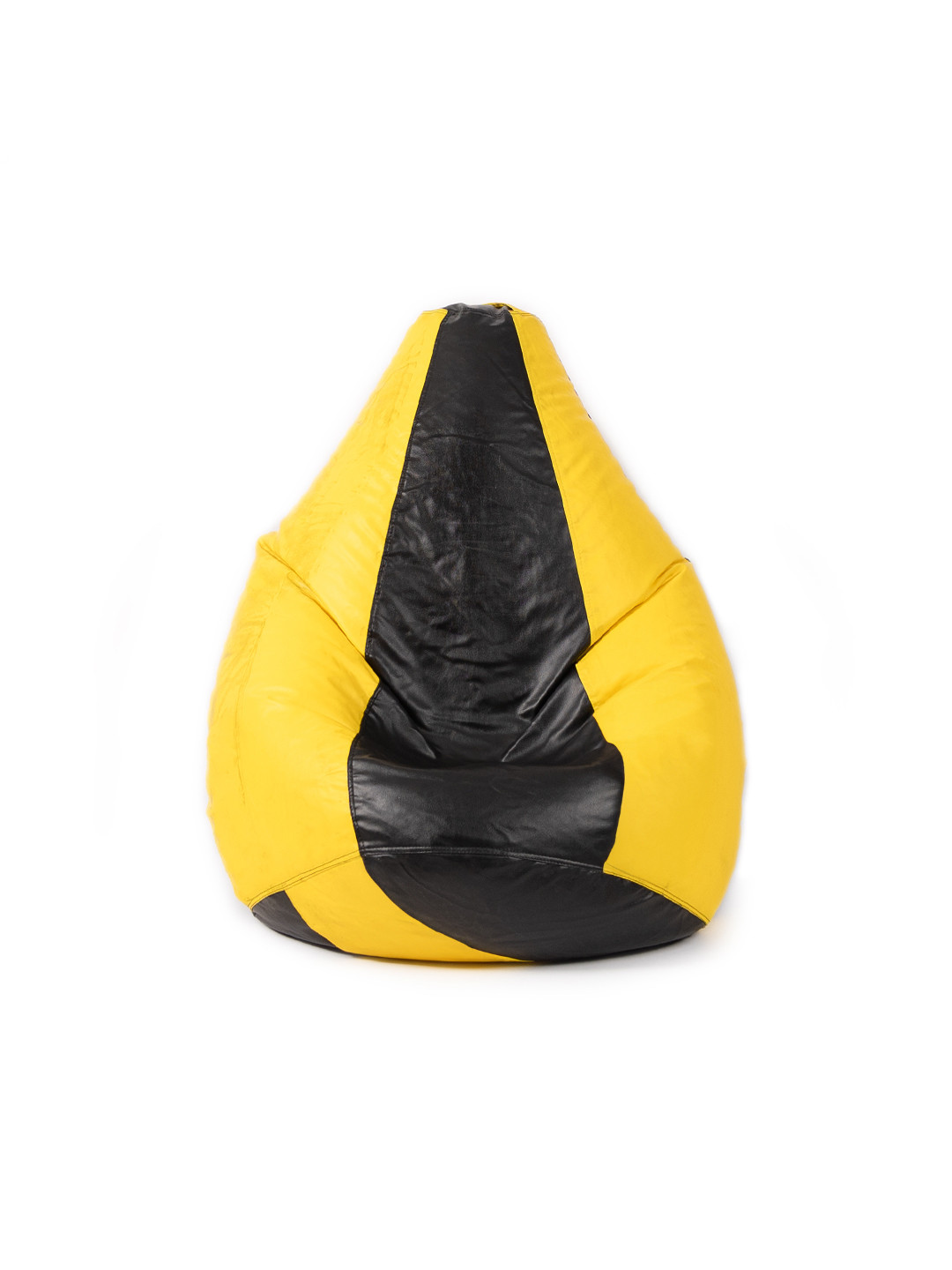 THREADVIBE LIVING Yellow & Black Teardrop Bean Bag With Bean