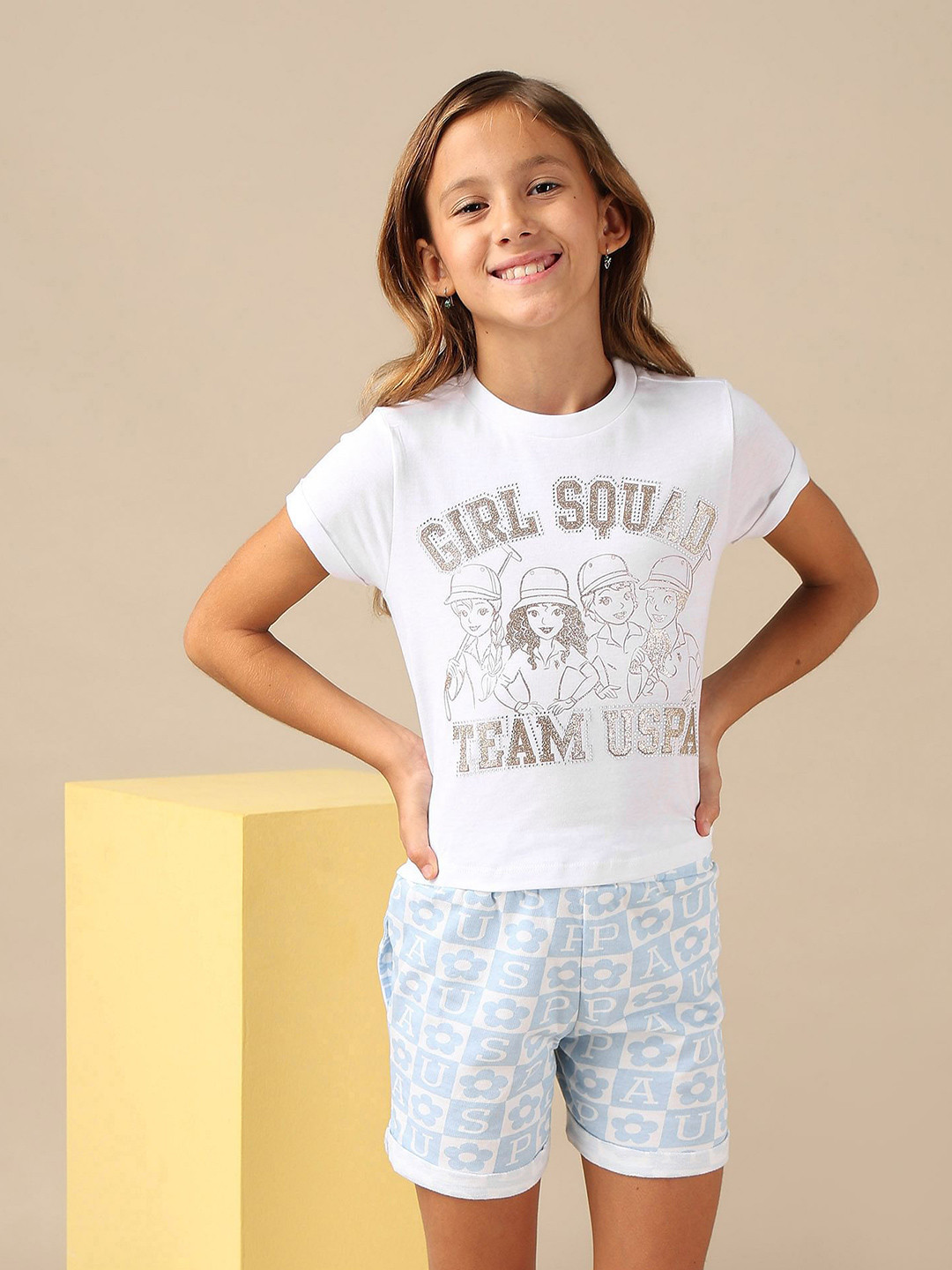 U.S. Polo Assn. Kids Girl Squad Pure Cotton T-Shirt