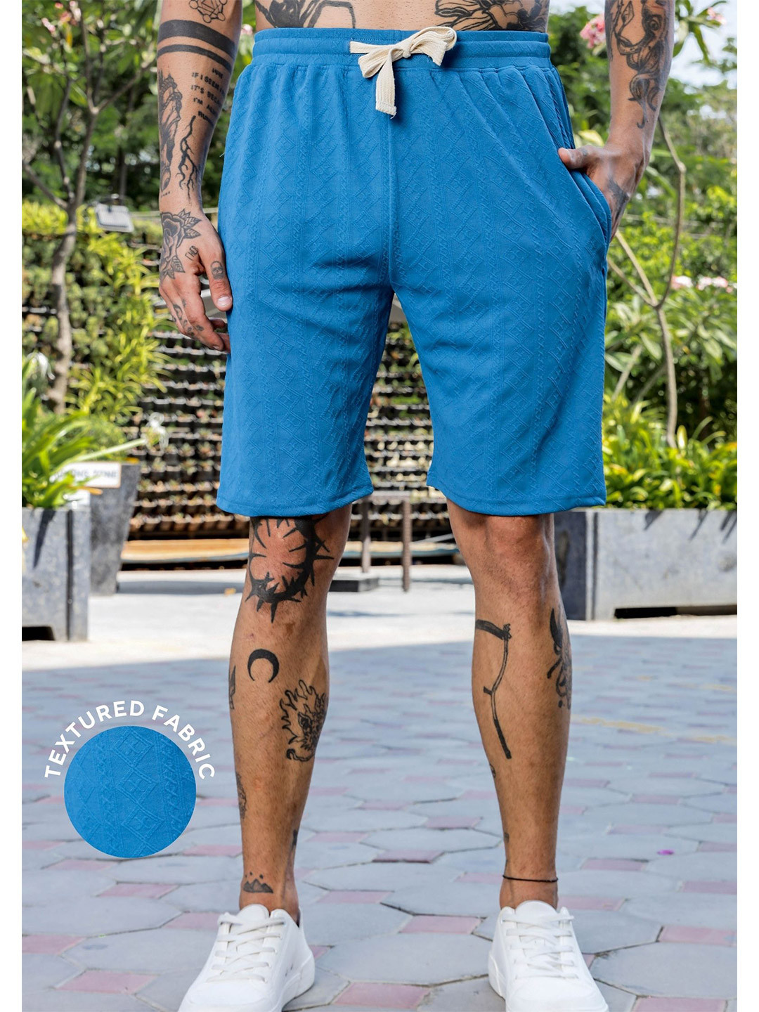 House of Koala Unisex Self Design Regular-Fit Mid Rise Shorts