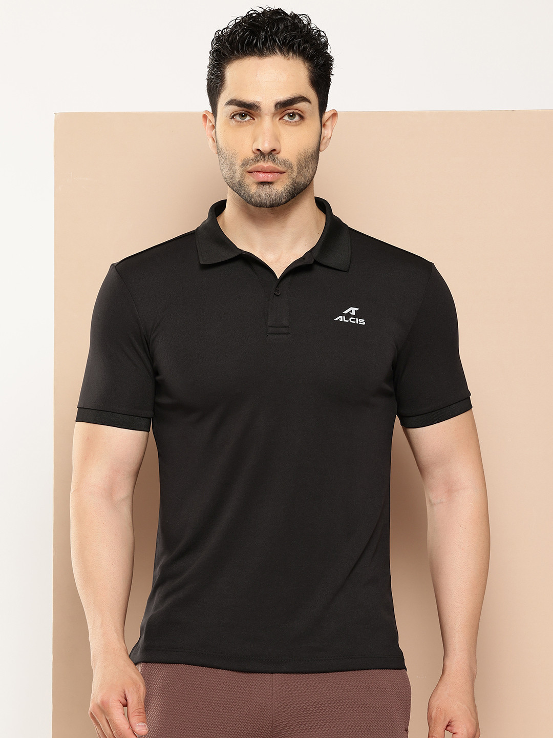 Alcis Men Polo Collar Dry Tech Slim Fit Sports T-shirt