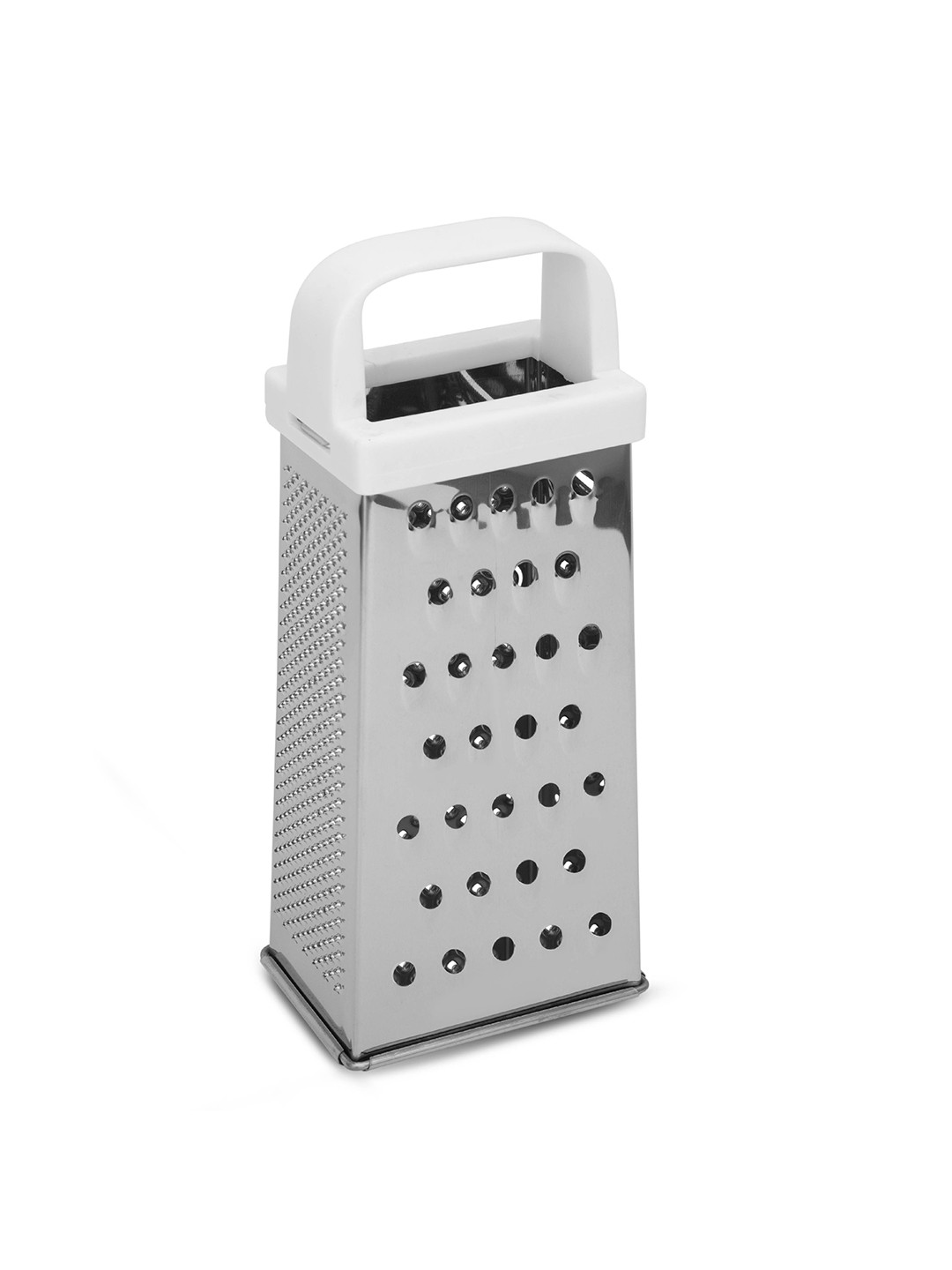 Fackelmann White Rust Resistant Stainless Steel 4 Sided Vegetable Grater & Slicer 15cm