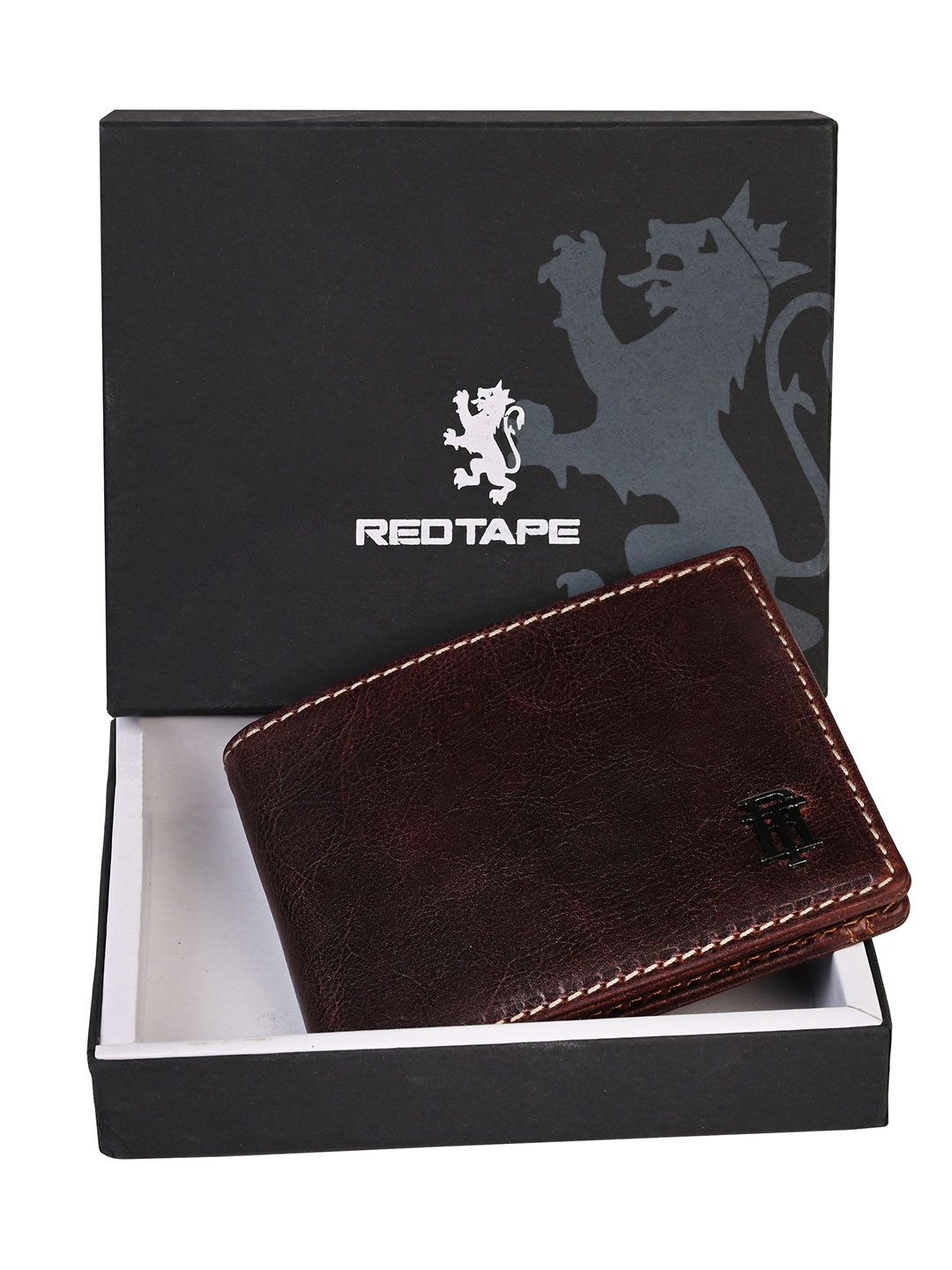 Red Tape Men RFID Leather Two Fold Wallet