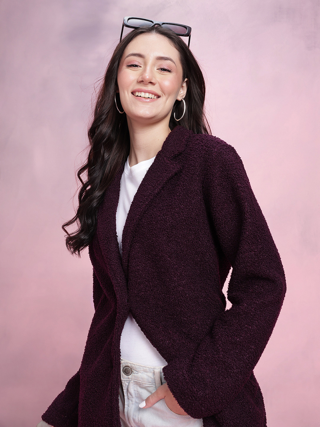 DressBerry Notched Lapel Collar SIngle-Breasted Short Overcoat