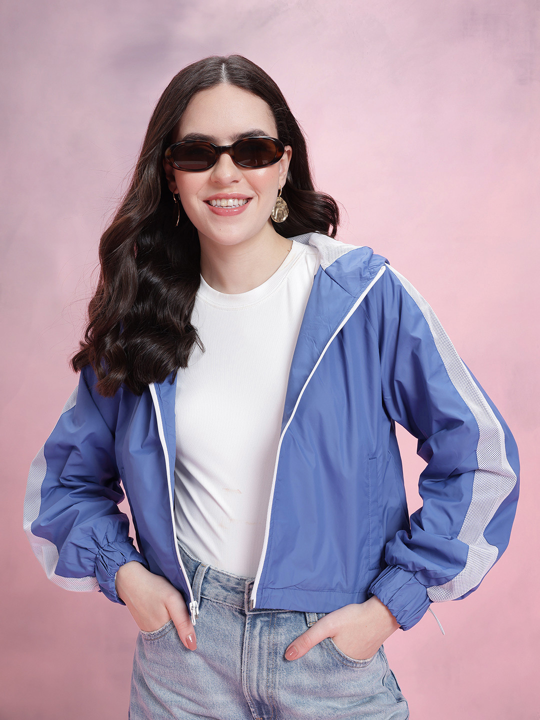 DressBerry Women Cropped Bomber Jacket