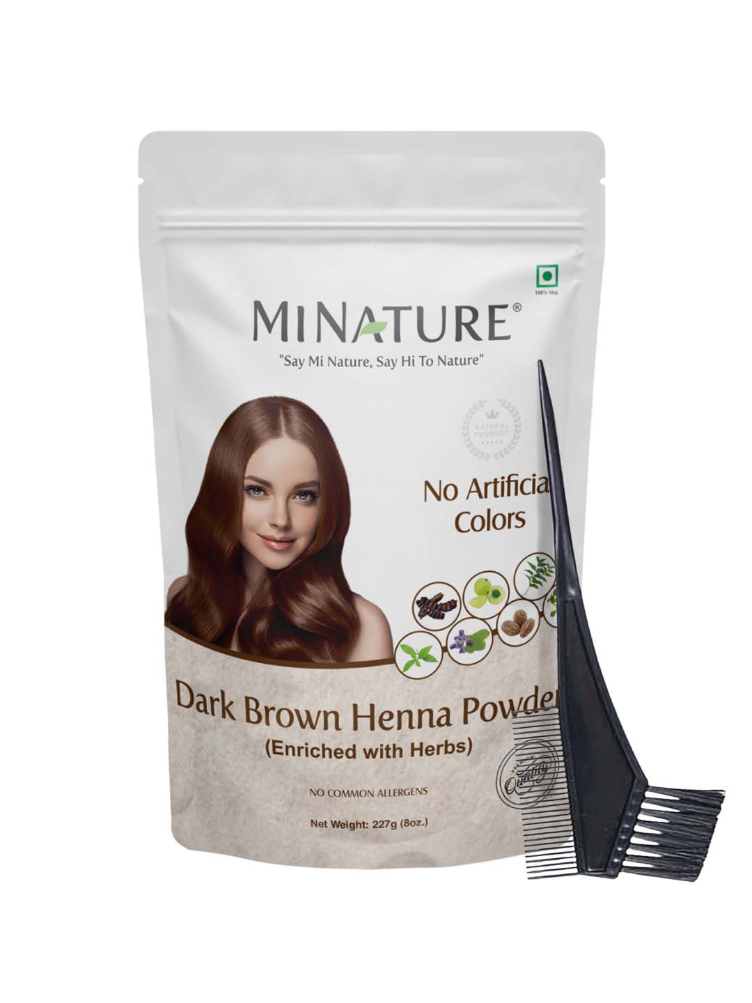 MINATURE No Artificial Colors Enriched With Herbs Heena Powder - 227 g - Dark Brown