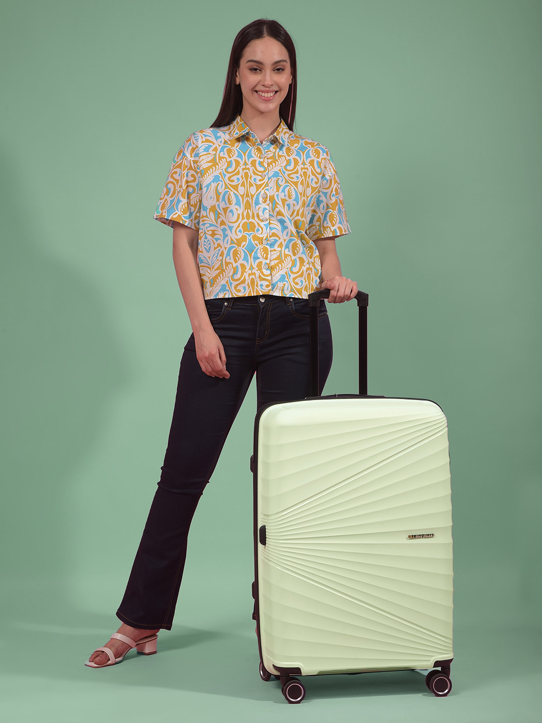 MOVE-MEANT TRAVEL CREW Textured Hard Sided Cabin Trolley Bag