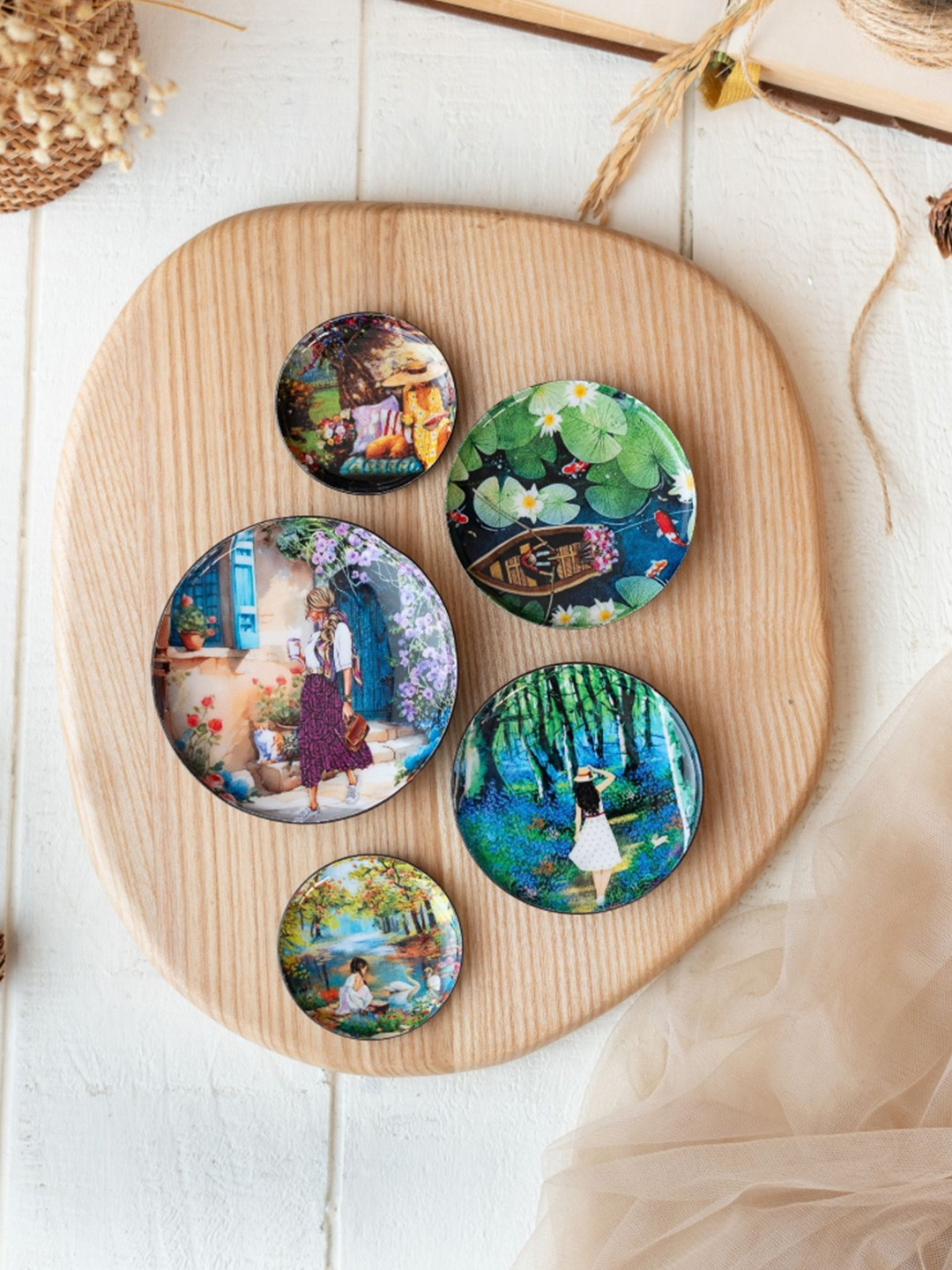 Ritualistic Set of 5 Slice of Life Art  Fridge Magnet