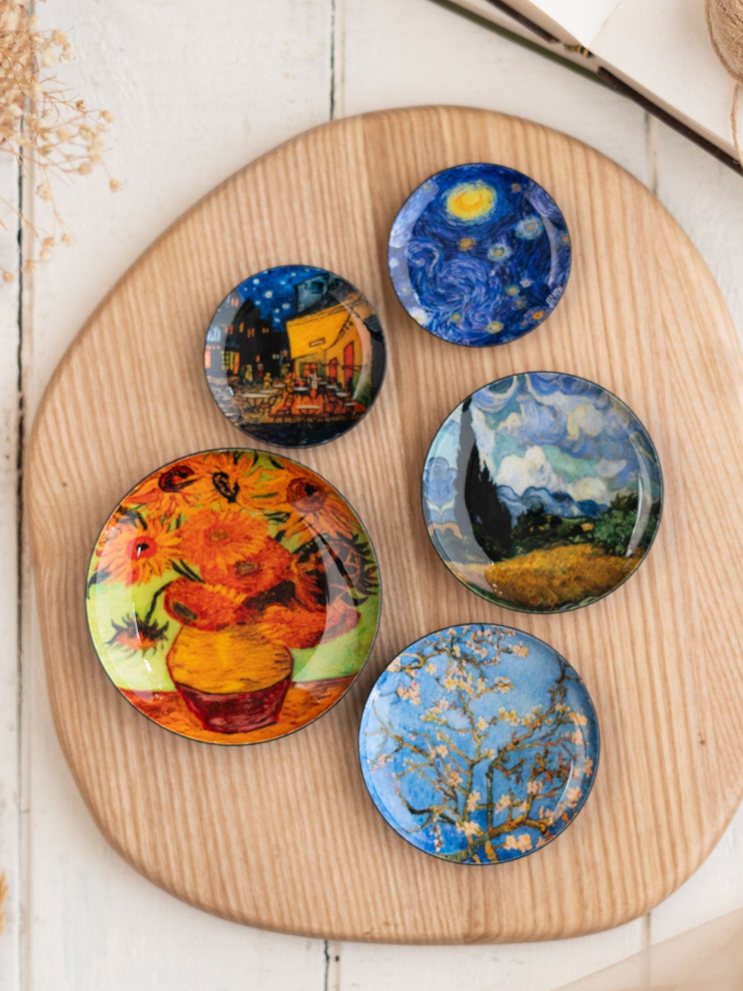 Ritualistic Set of 5 Van Gogh Art Fridge Magnets