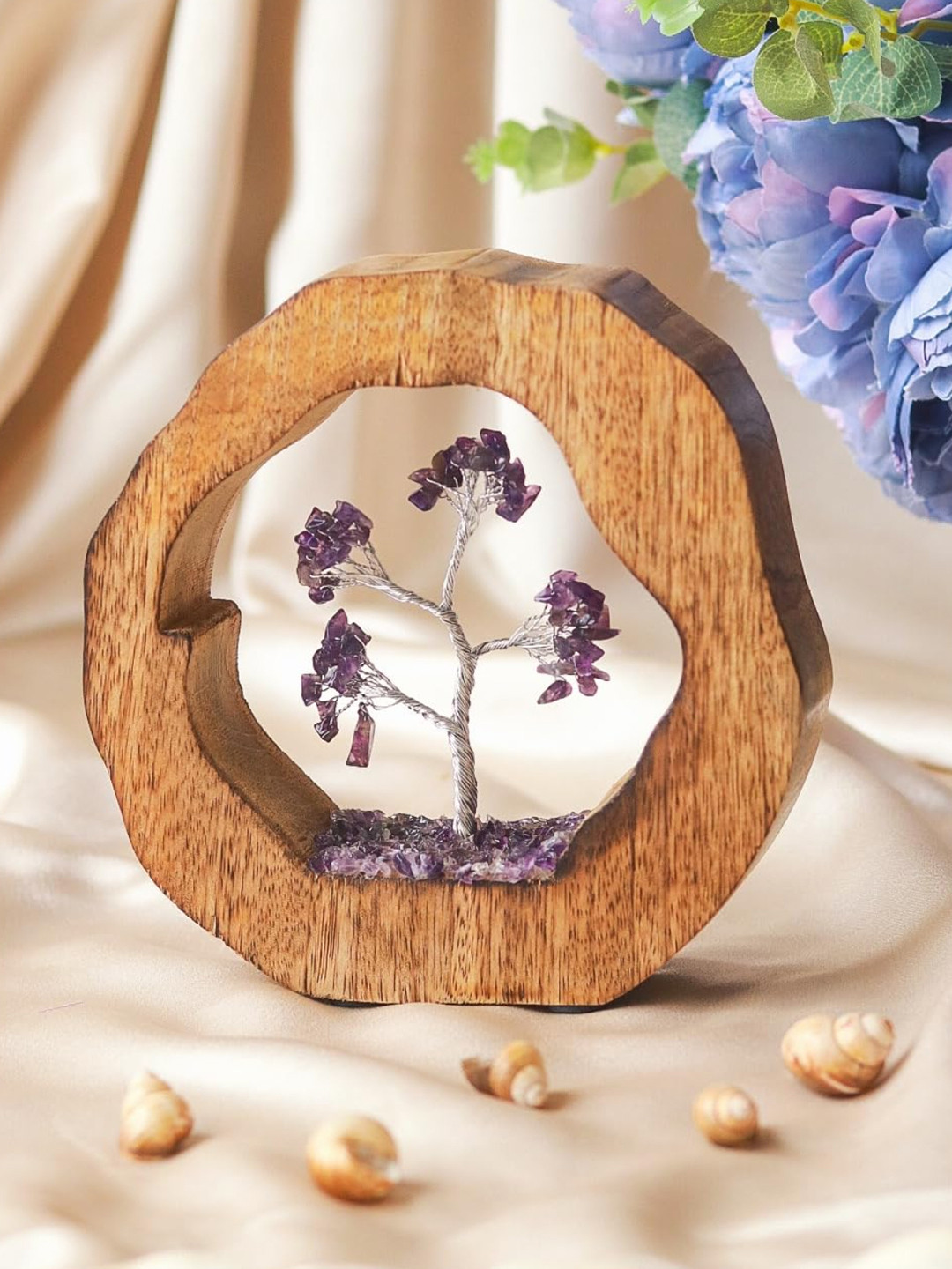 Ritualistic Amethyst Crystal Tree Purple Crystal Glossy Living Room Medium Showpiece - 7.9 Inches