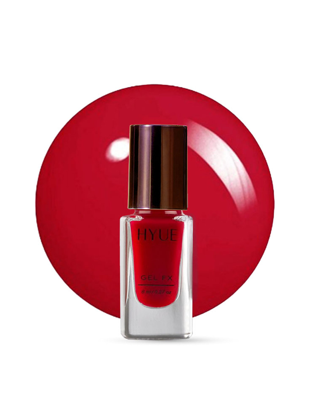 HYUE Gel FX Nail Paint Fire Engine Red Fast Dry and Chip Resistant - 14D Long Wear- 8ml