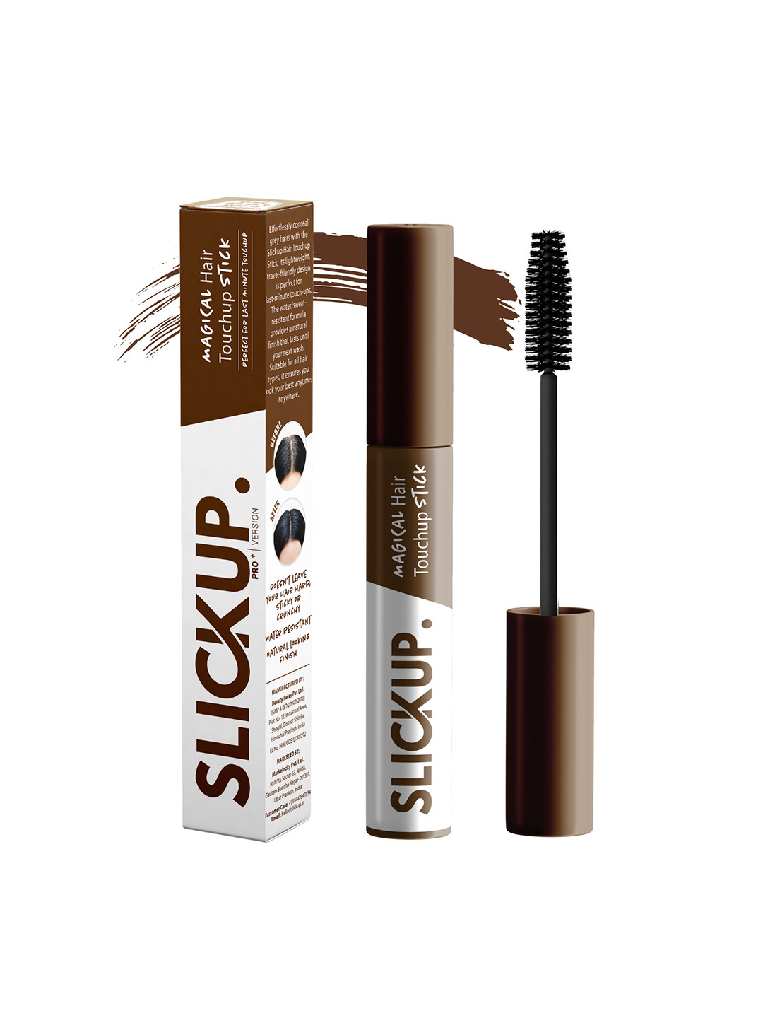 SLICKUP Magic Hair Touchup Stick For Grey Coverage- 12 ml - Brown