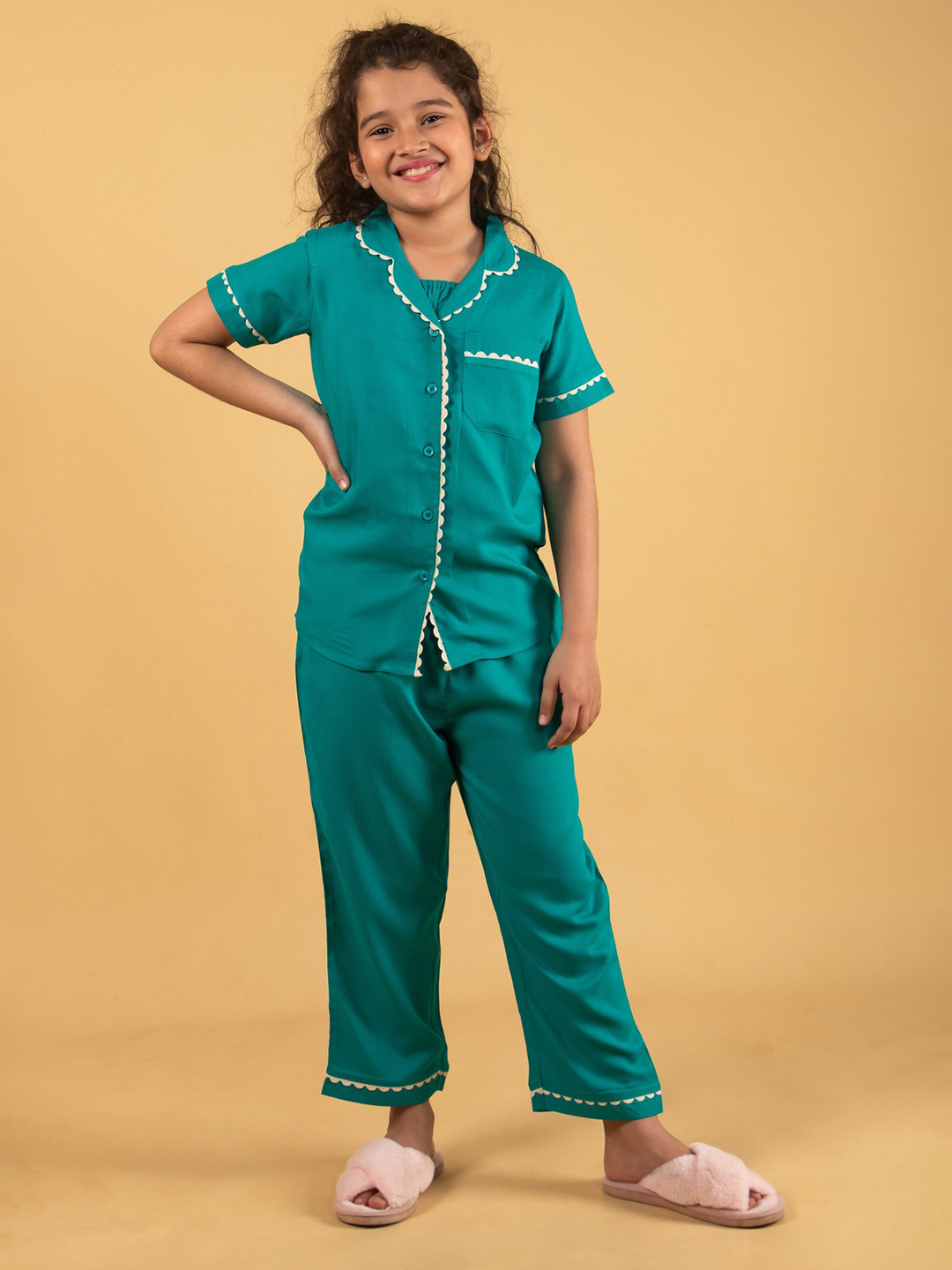 TWEENY MINI Girls Pure Rayon Night suit with Camisole