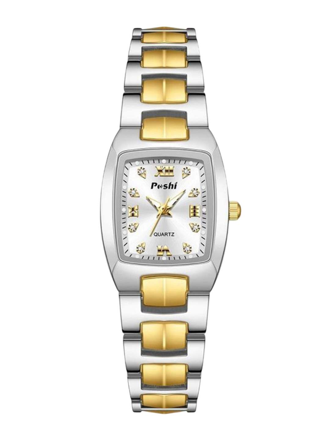 Poshi Women Smart Casual Quartz Waterproof Stainless Steel Strap Wristwatch