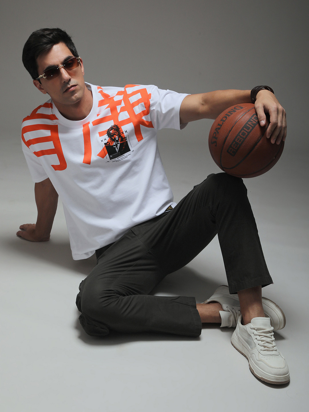 Stormborn Men Drop-Shoulder Anime Printed Cotton Oversized Tshirt