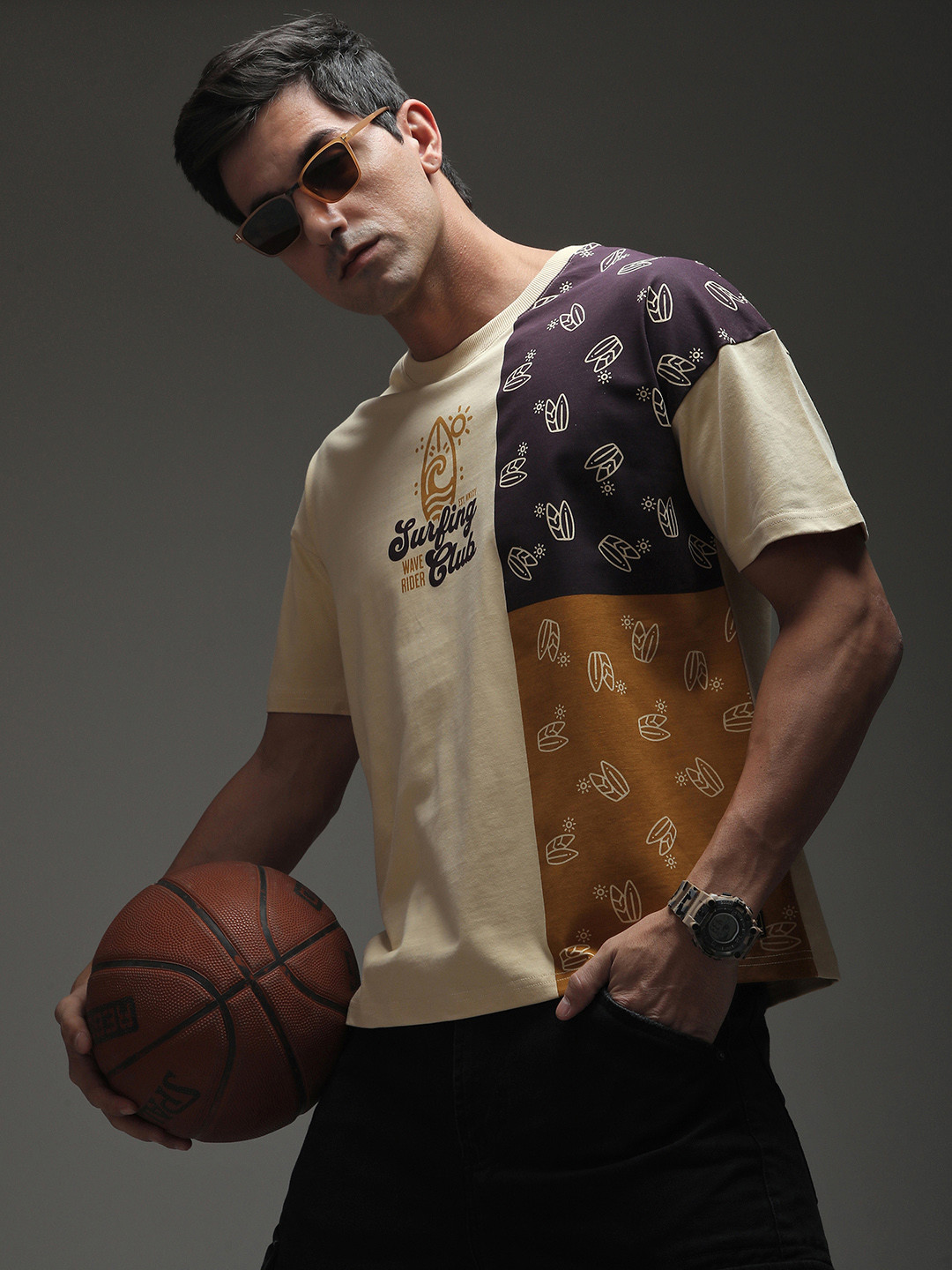Stormborn Men Drop-Shoulder Printed Cotton Oversized Tshirt