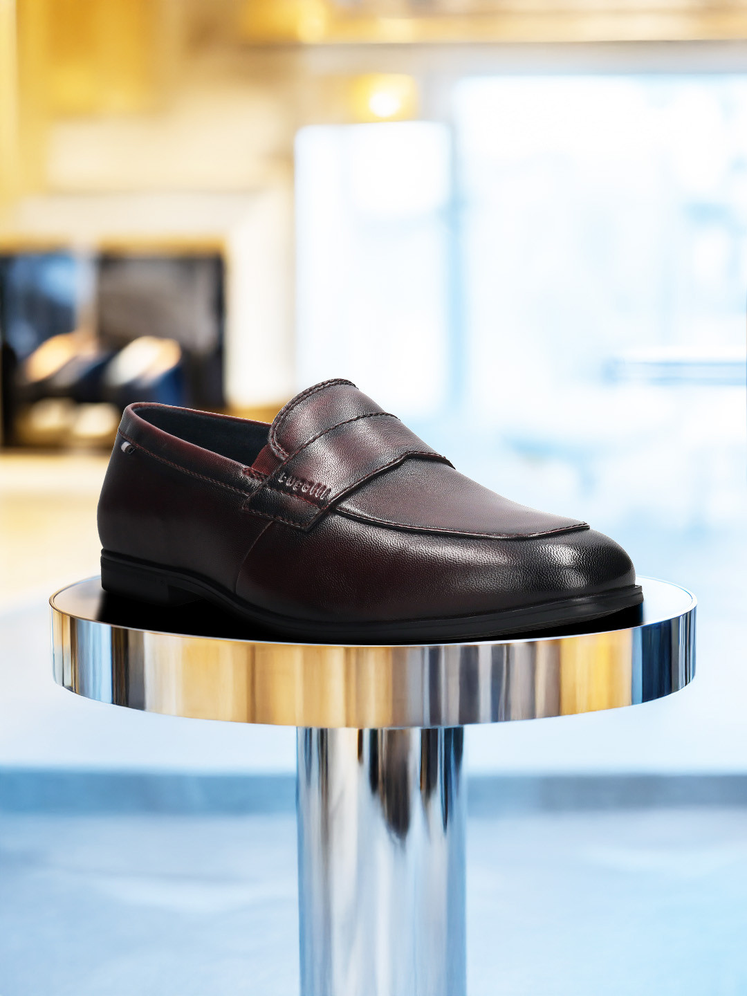 Bugatti Men Textured Leather Formal Loafers Shoes