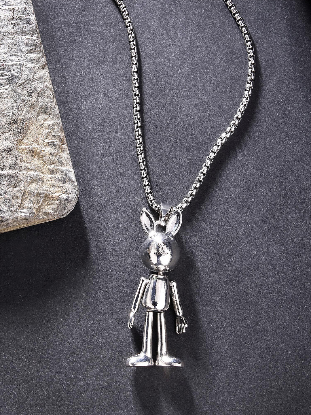 The Roadster Lifestyle Co Silver-Plated Rabbit Pendant With Chain