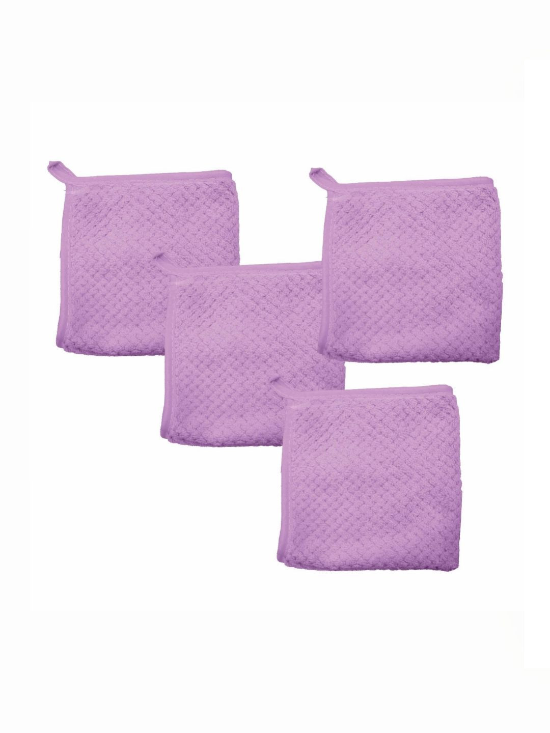 HOUSSE 4-Pcs Magenta-Purple 350 GSM Ultra Absorbent Super Soft Quick Dry Face Towels