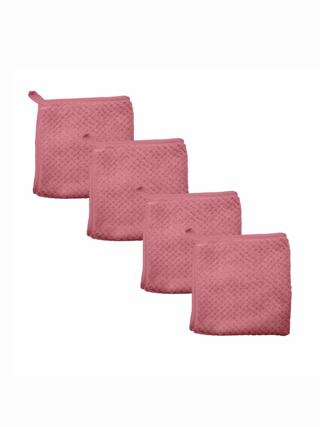 HOUSSE Orange 4 Pieces Microfibre 350 GSM Face Towels
